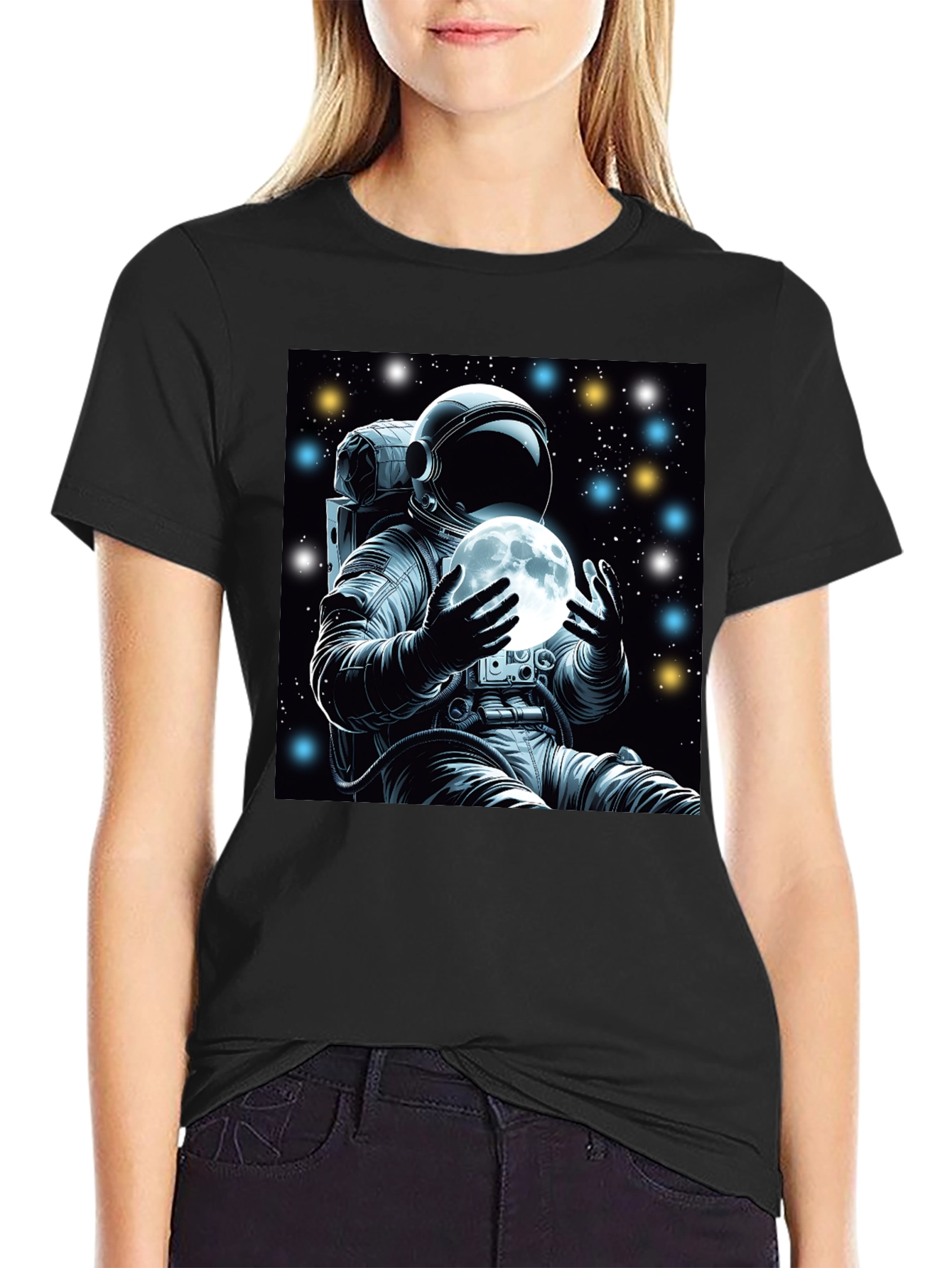 Astronaut Moon Graphic Tee - Space Explorer Shirt