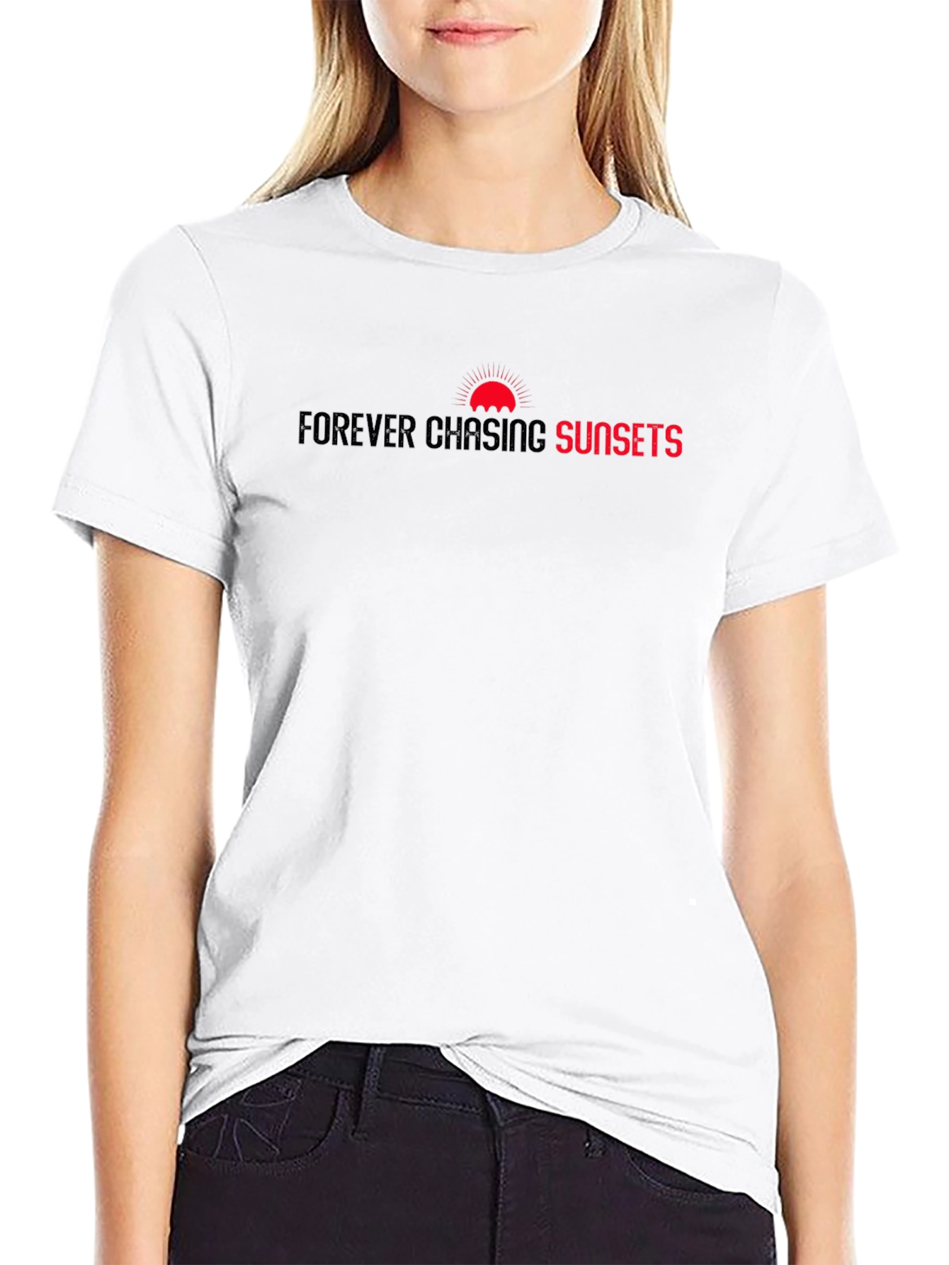 Forever Chasing Sunsets Graphic Tee - Black