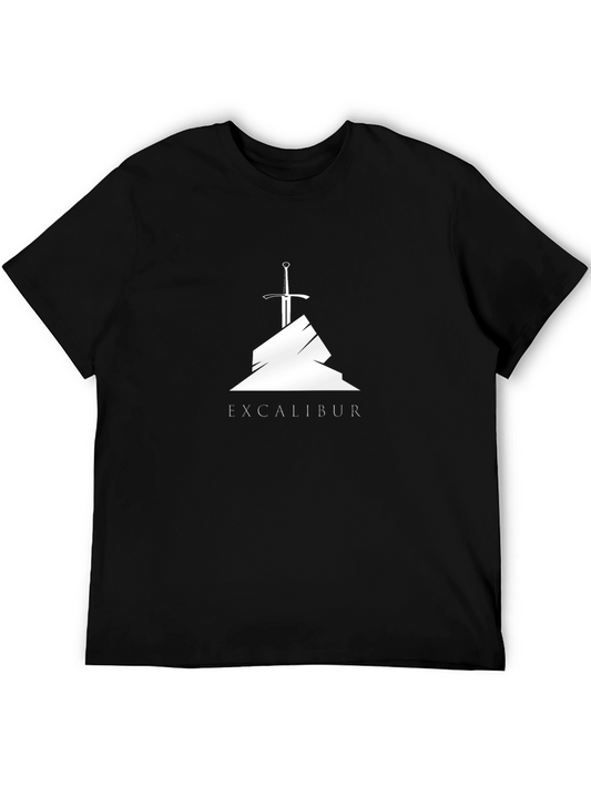 Excalibur Sword in Stone Graphic Tee - Black