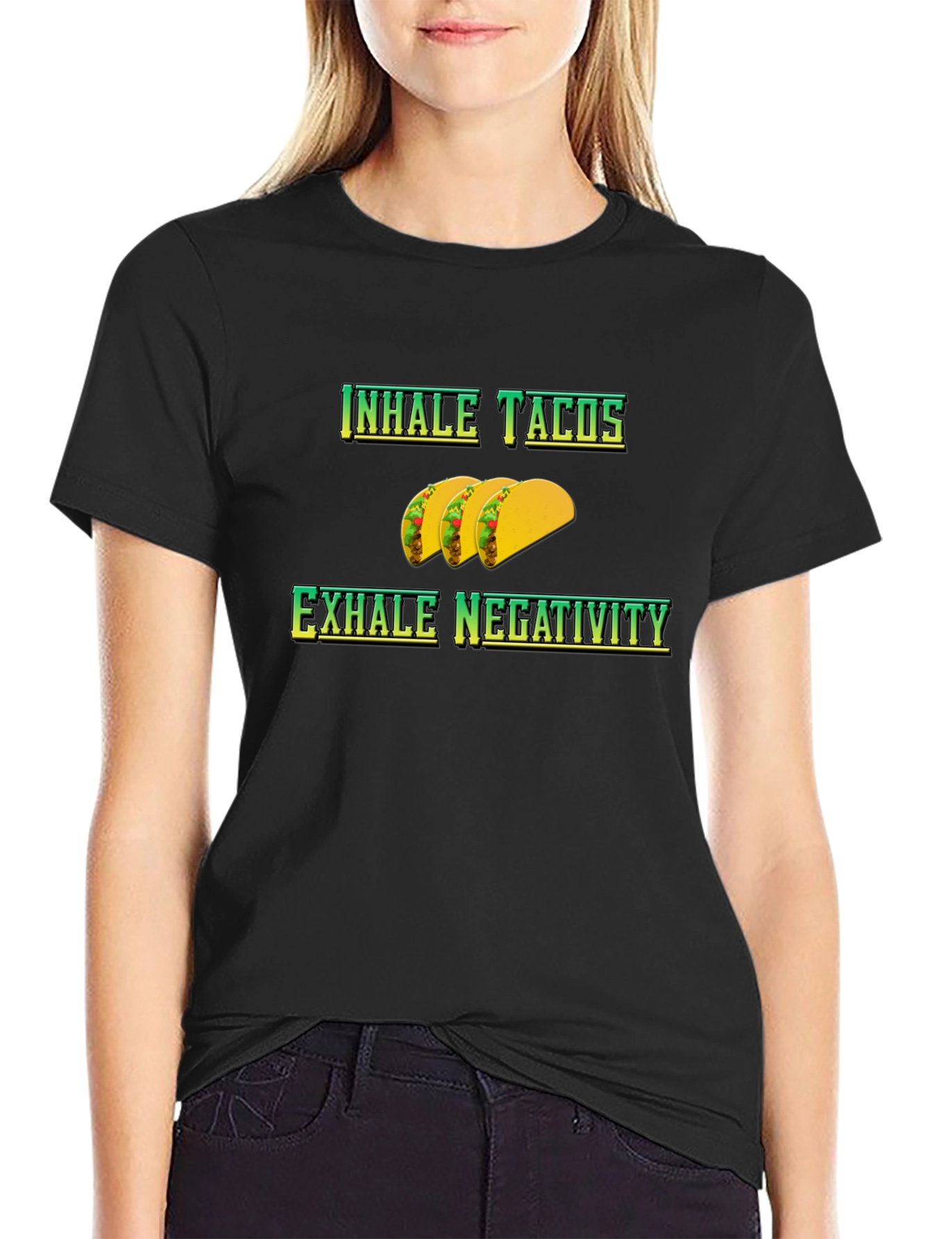 Inhale Tacos Exhale Negativity Graphic Tee
