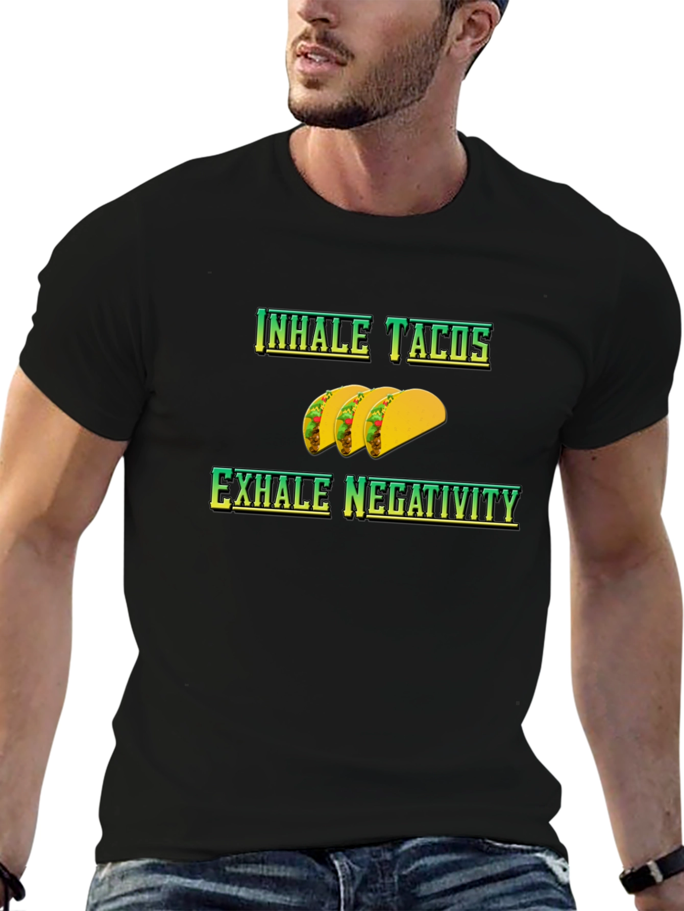 Inhale Tacos Exhale Negativity Graphic Tee