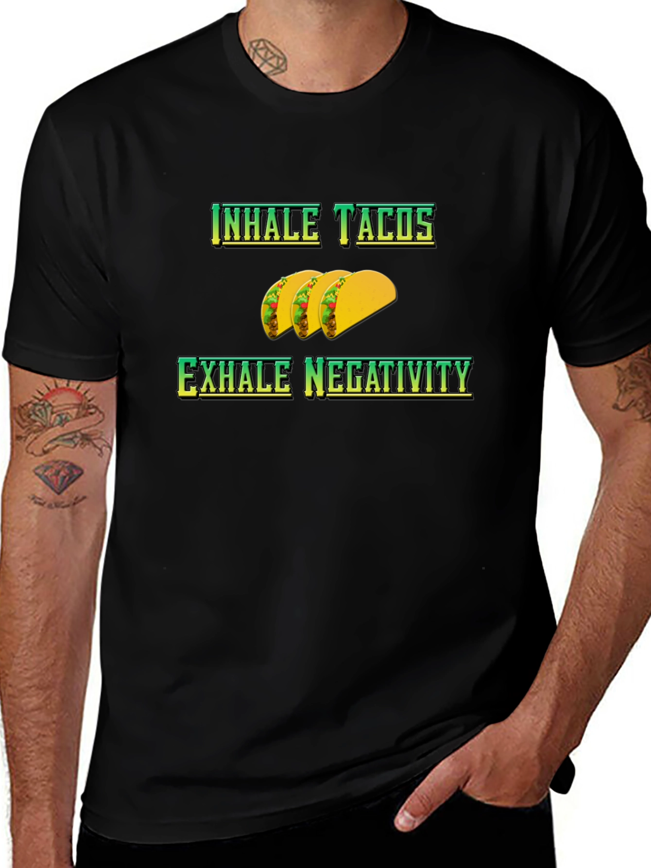 Inhale Tacos Exhale Negativity Graphic Tee