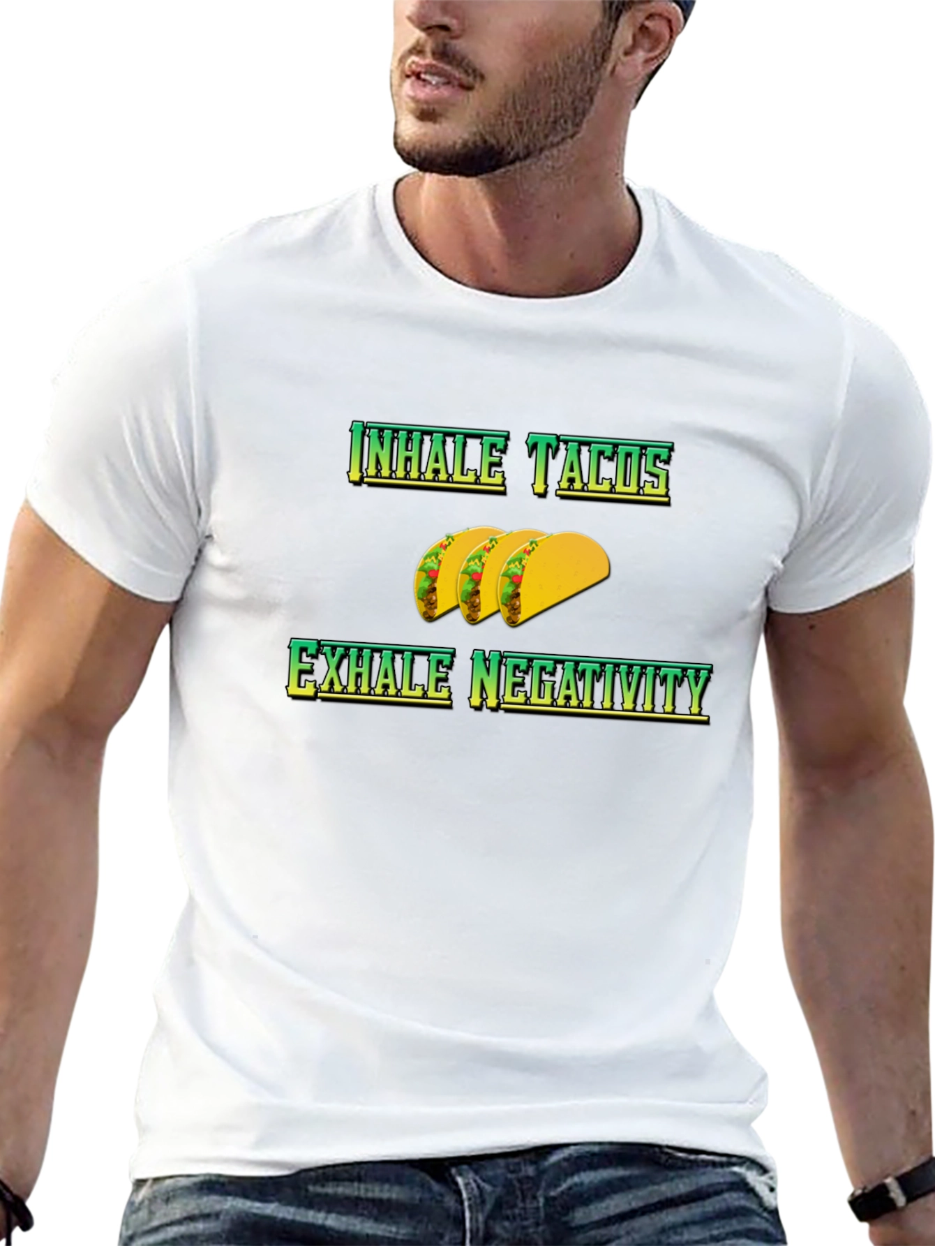 Inhale Tacos Exhale Negativity Graphic Tee