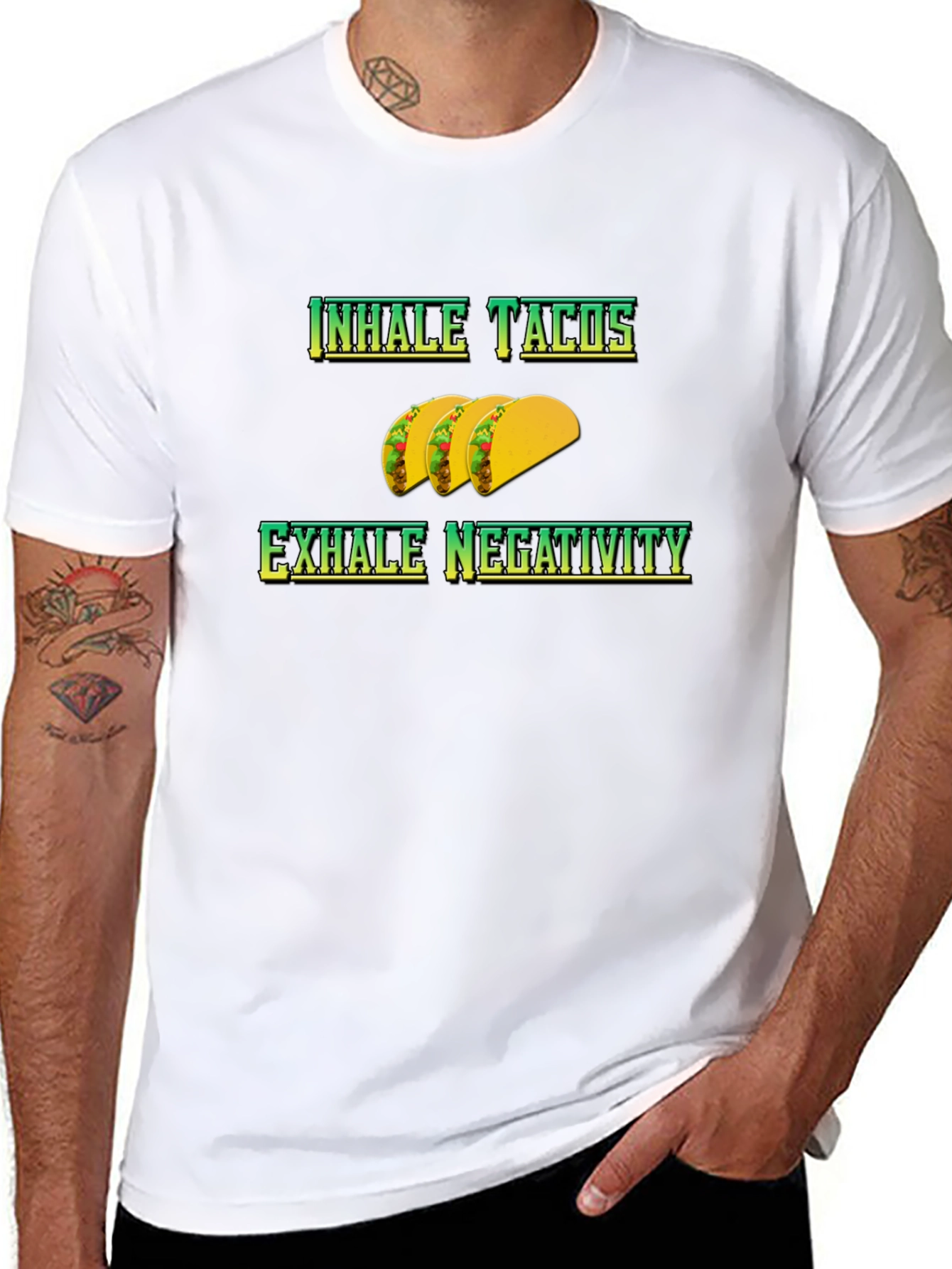 Inhale Tacos Exhale Negativity Graphic Tee