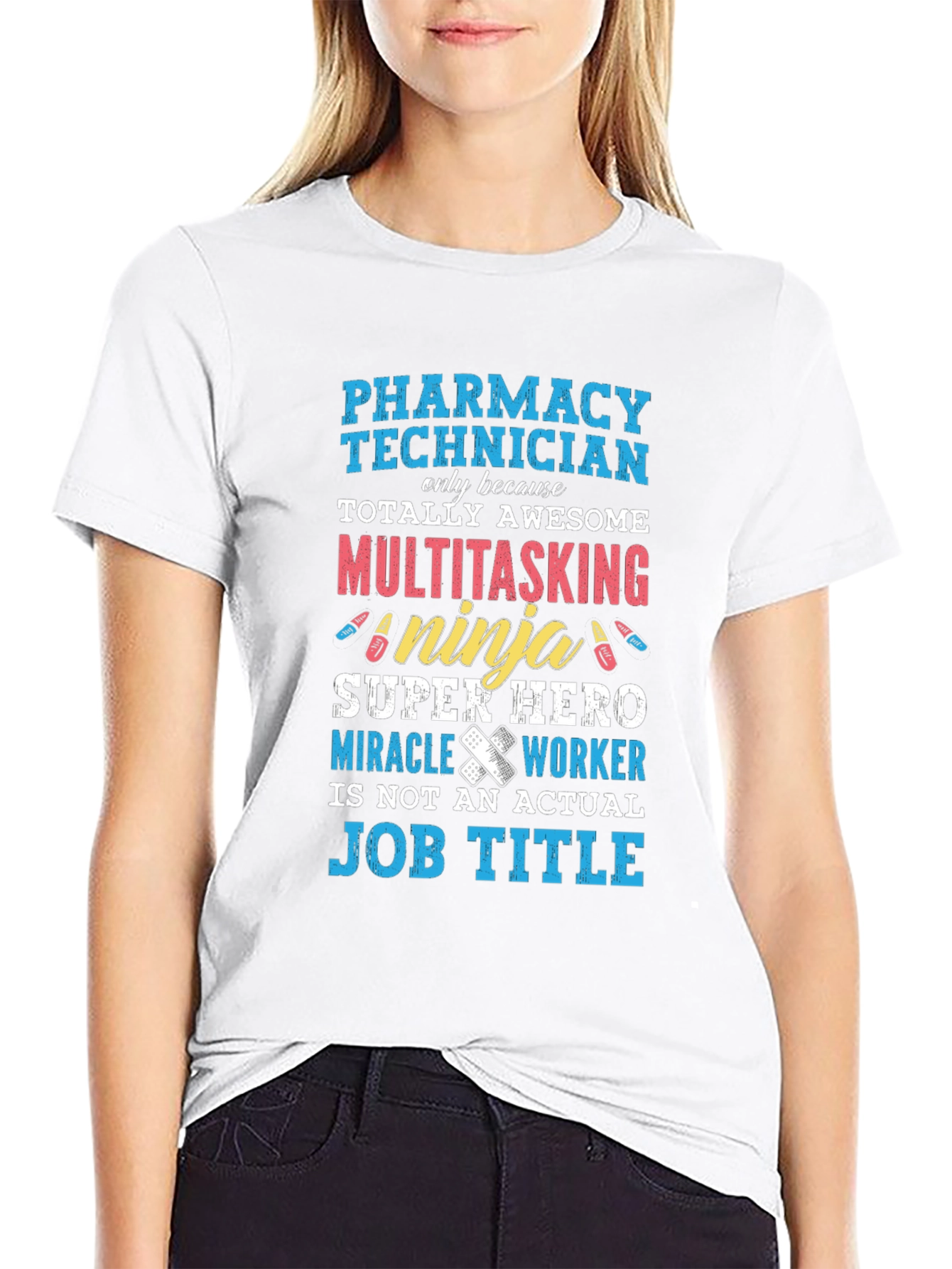 Pharmacy Technician T-Shirt: Awesome Ninja Super Hero