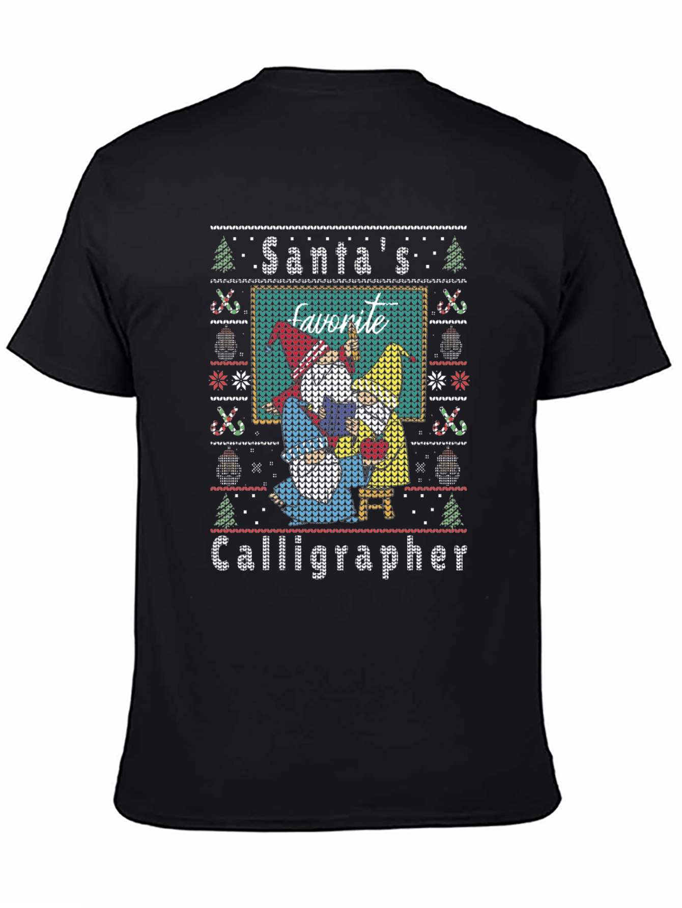 Santas Favorite Calligrapher Ugly Christmas Sweater T-Shirt