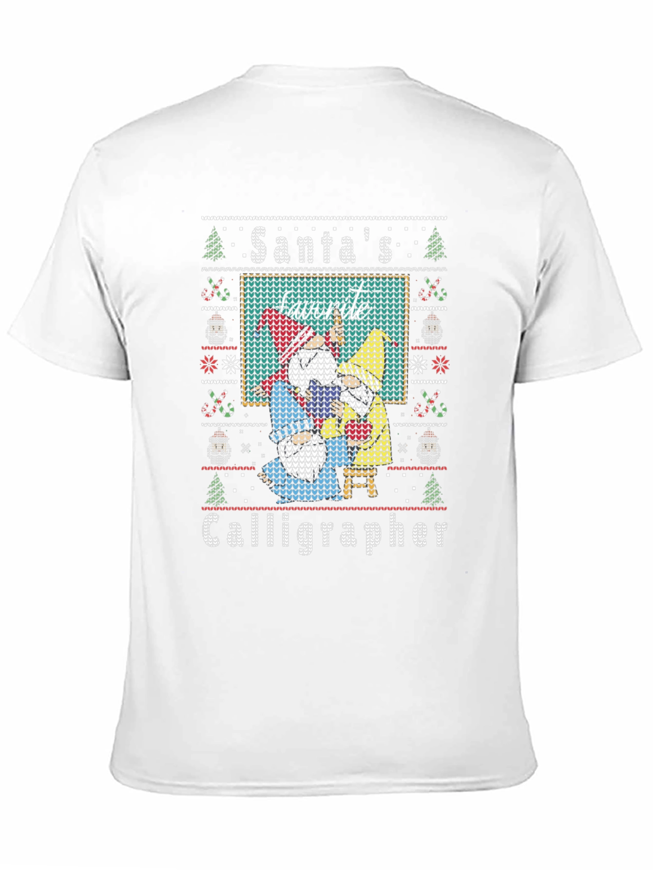 Santas Favorite Calligrapher Ugly Christmas Sweater T-Shirt