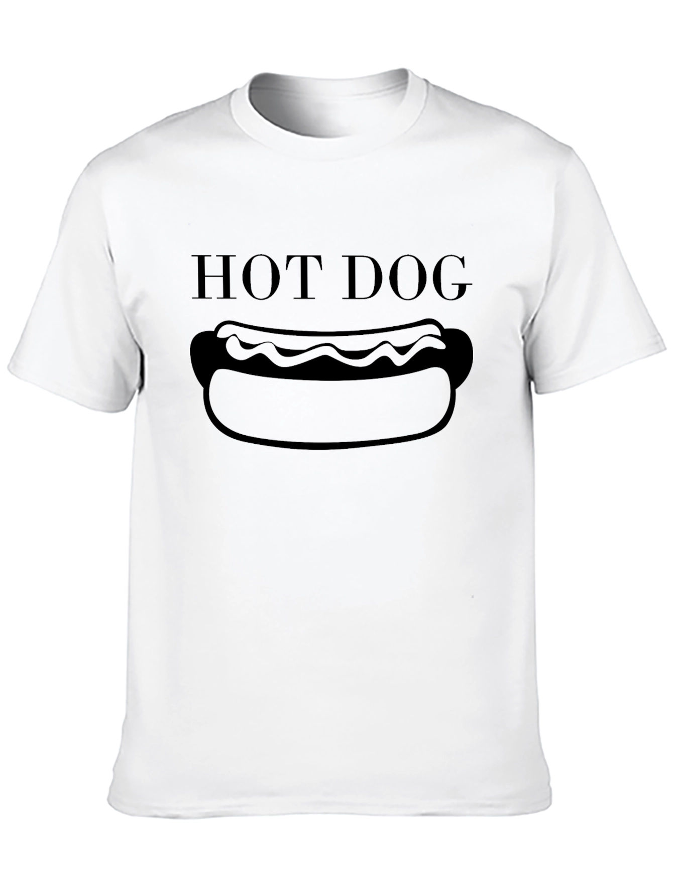 Hot Dog Graphic T-Shirt - Black Cotton Blend