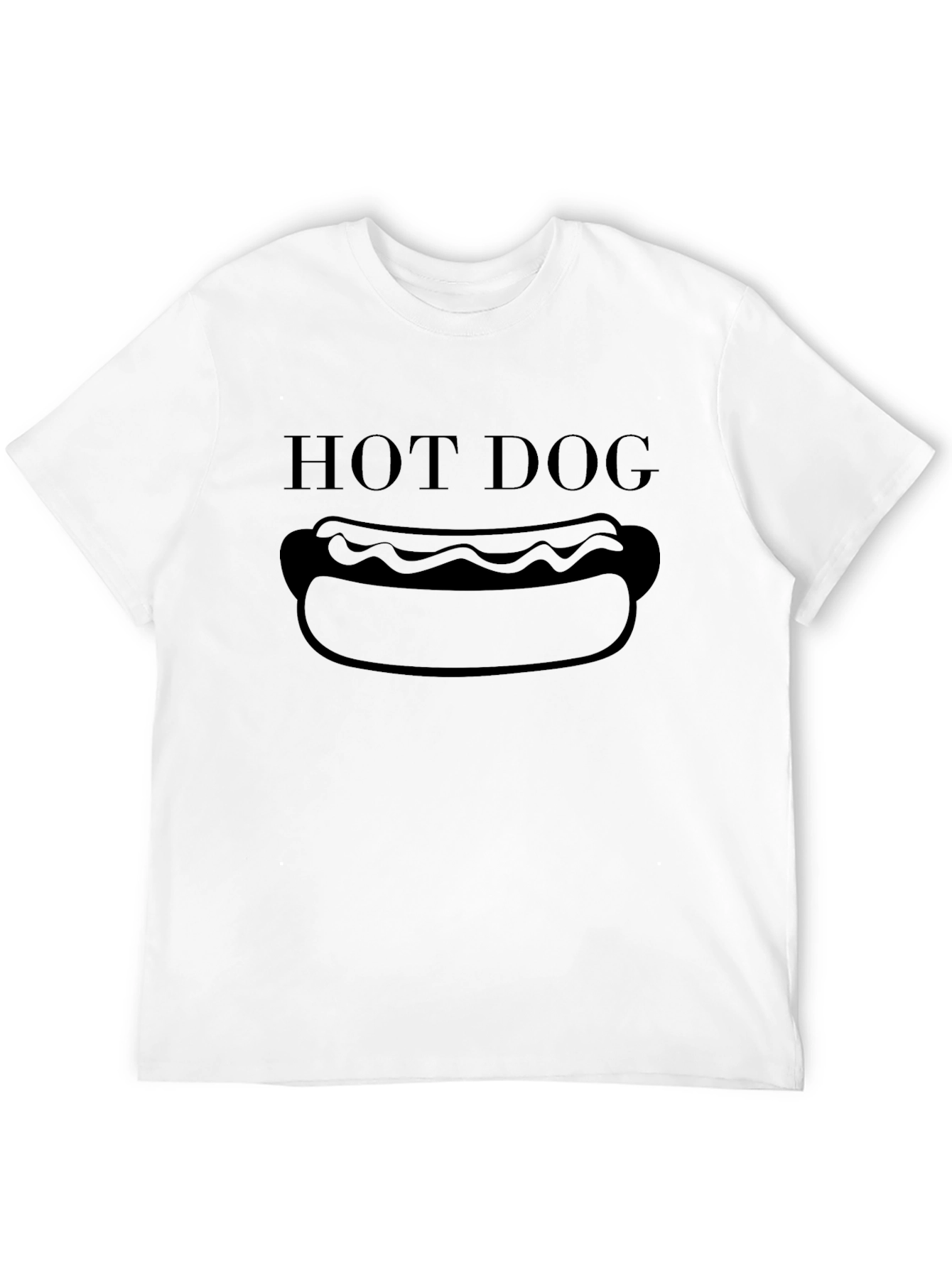 Hot Dog Graphic T-Shirt - Black Cotton Blend