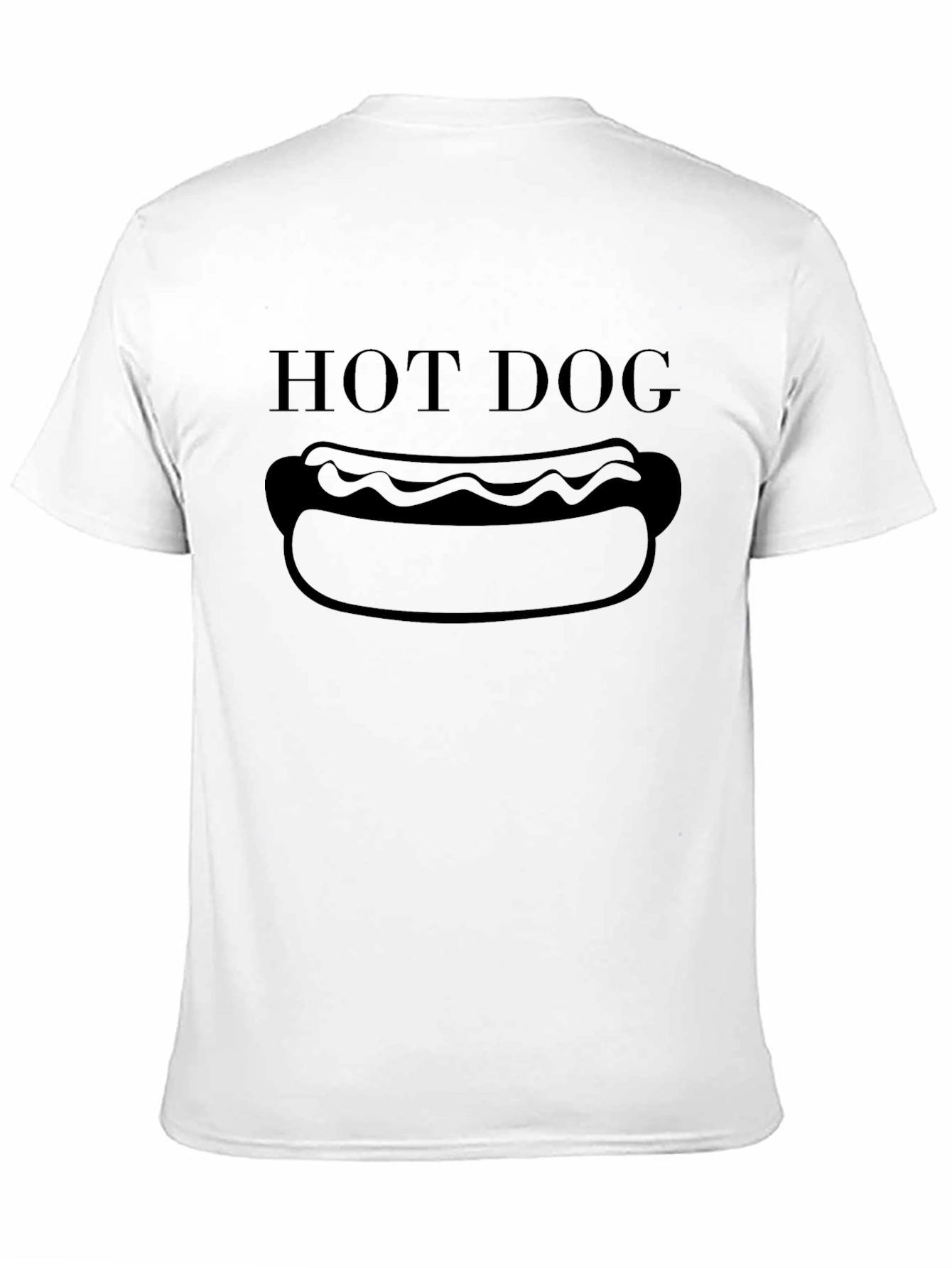 Hot Dog Graphic T-Shirt - Black Cotton Blend