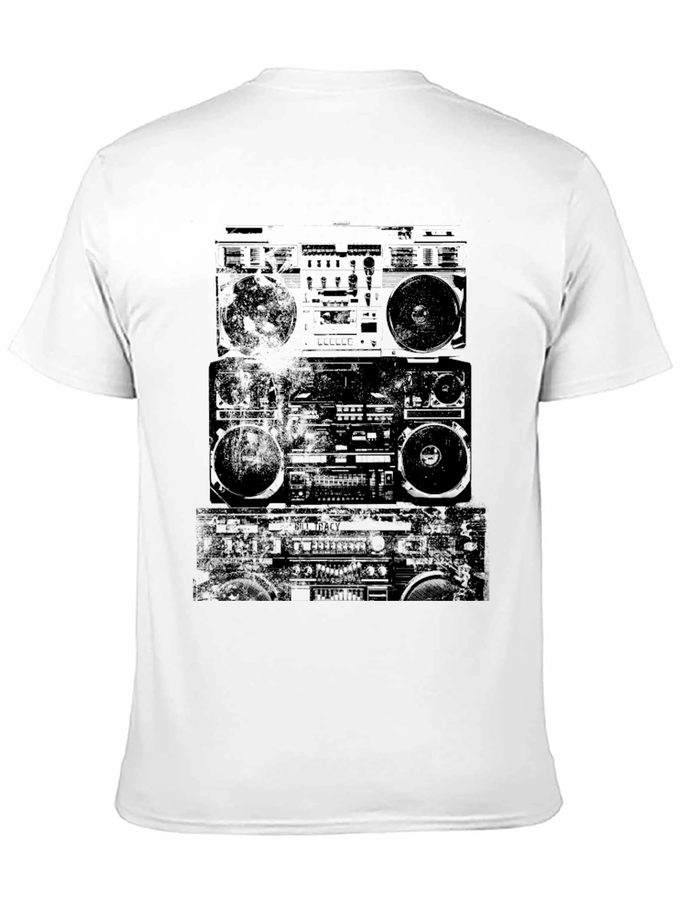 Retro Boombox Graphic Tee - Classic Black T-Shirt