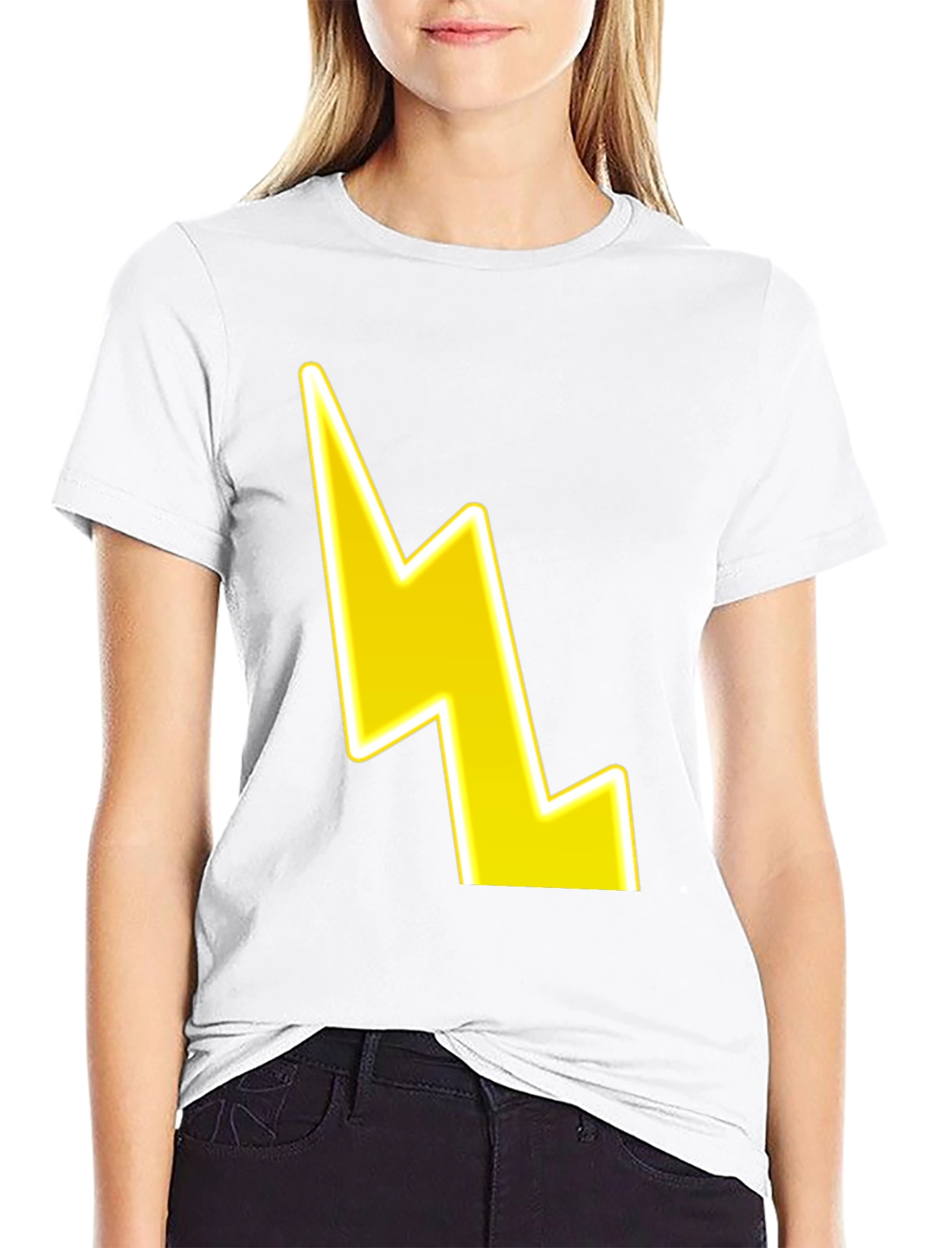 Lightning Bolt Graphic Tee - Black Cotton Comfort