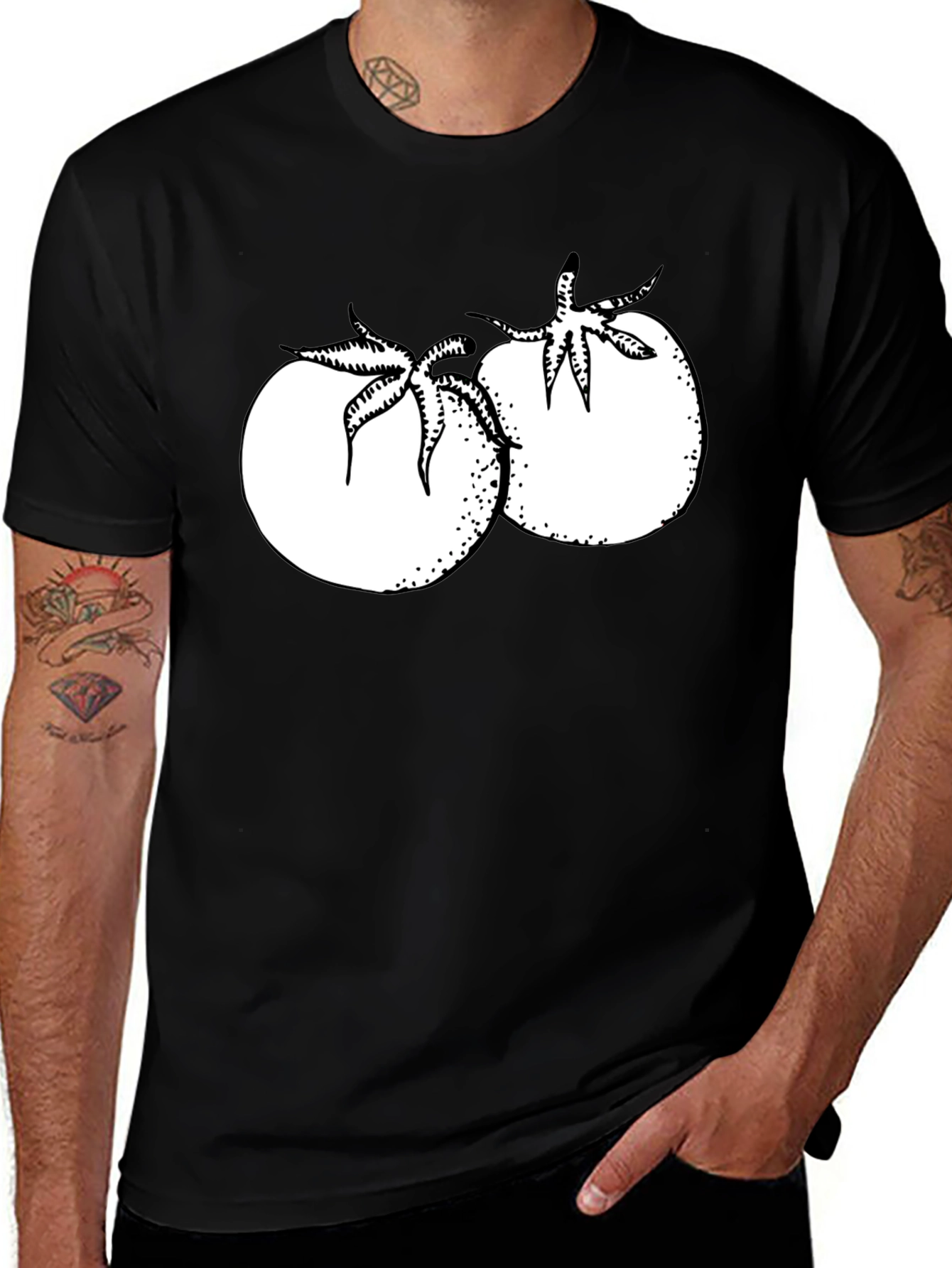Tomato Graphic T-Shirt - Black Cotton Tee
