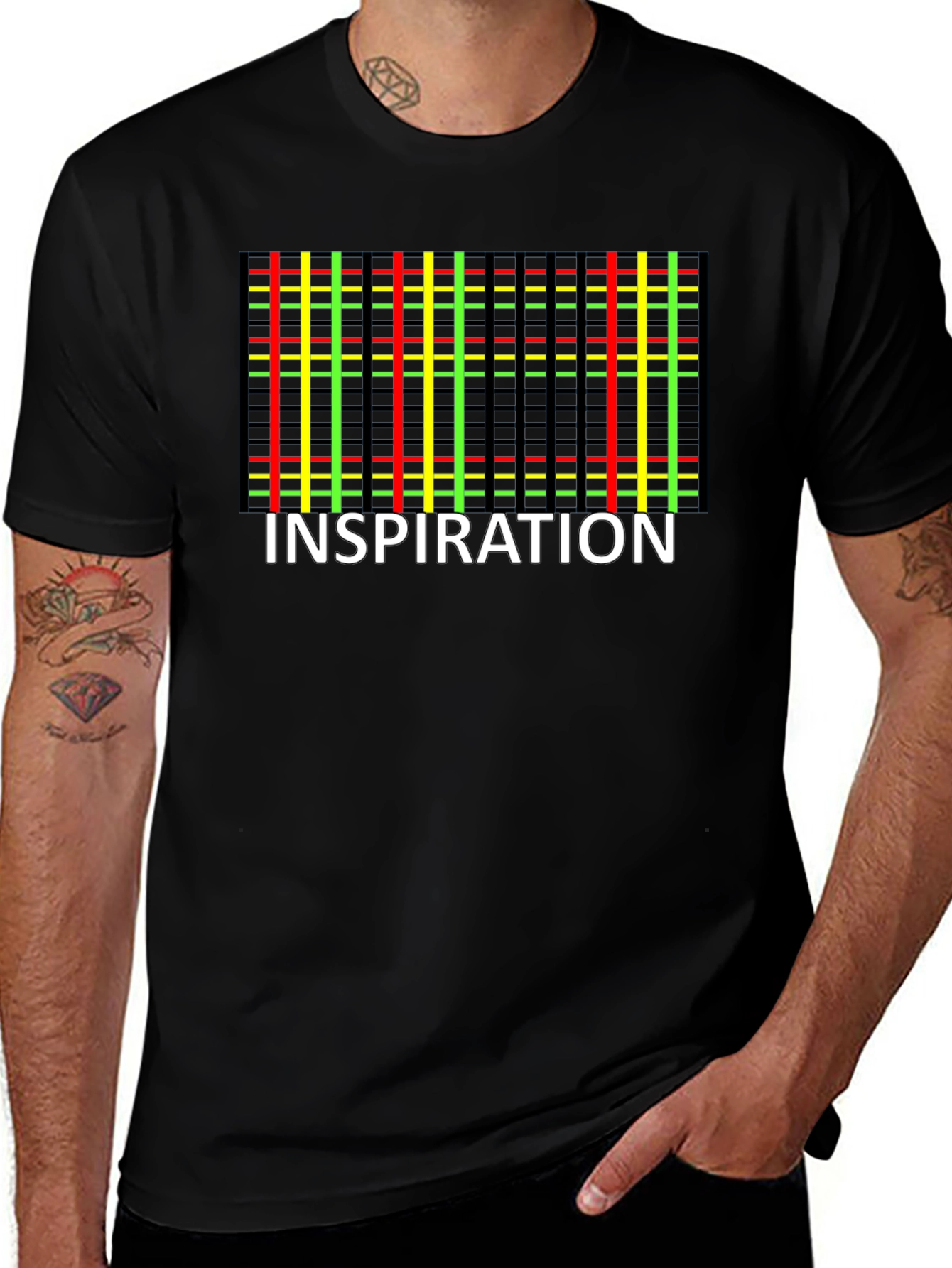 Inspiration Plaid Graphic Tee - Black