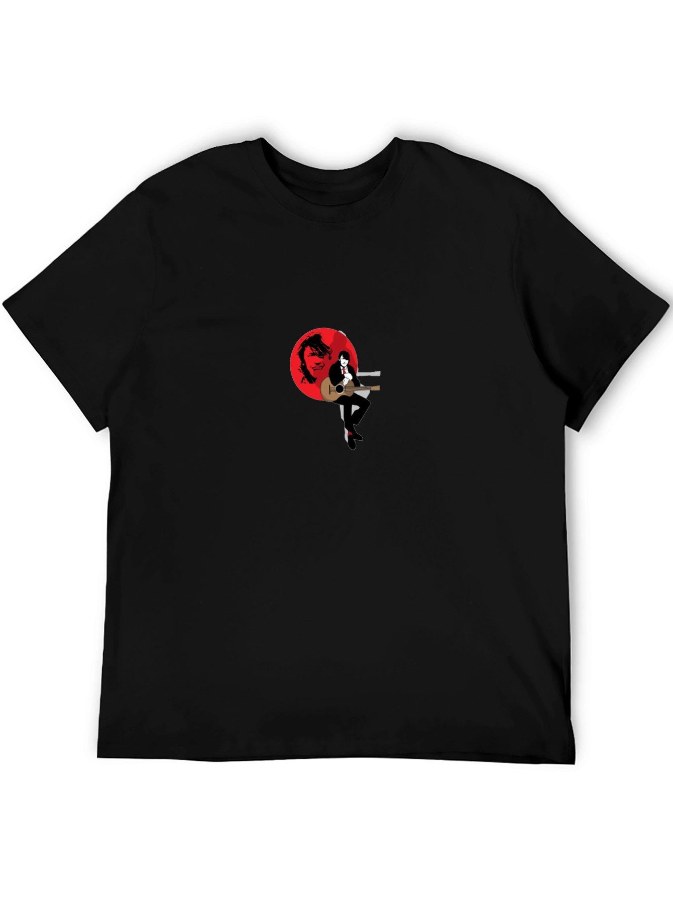 Stylish Black Graphic T-Shirt - Musician Design