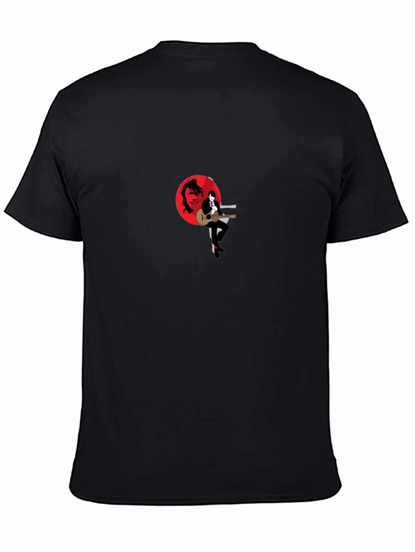 Stylish Black Graphic T-Shirt - Musician Design
