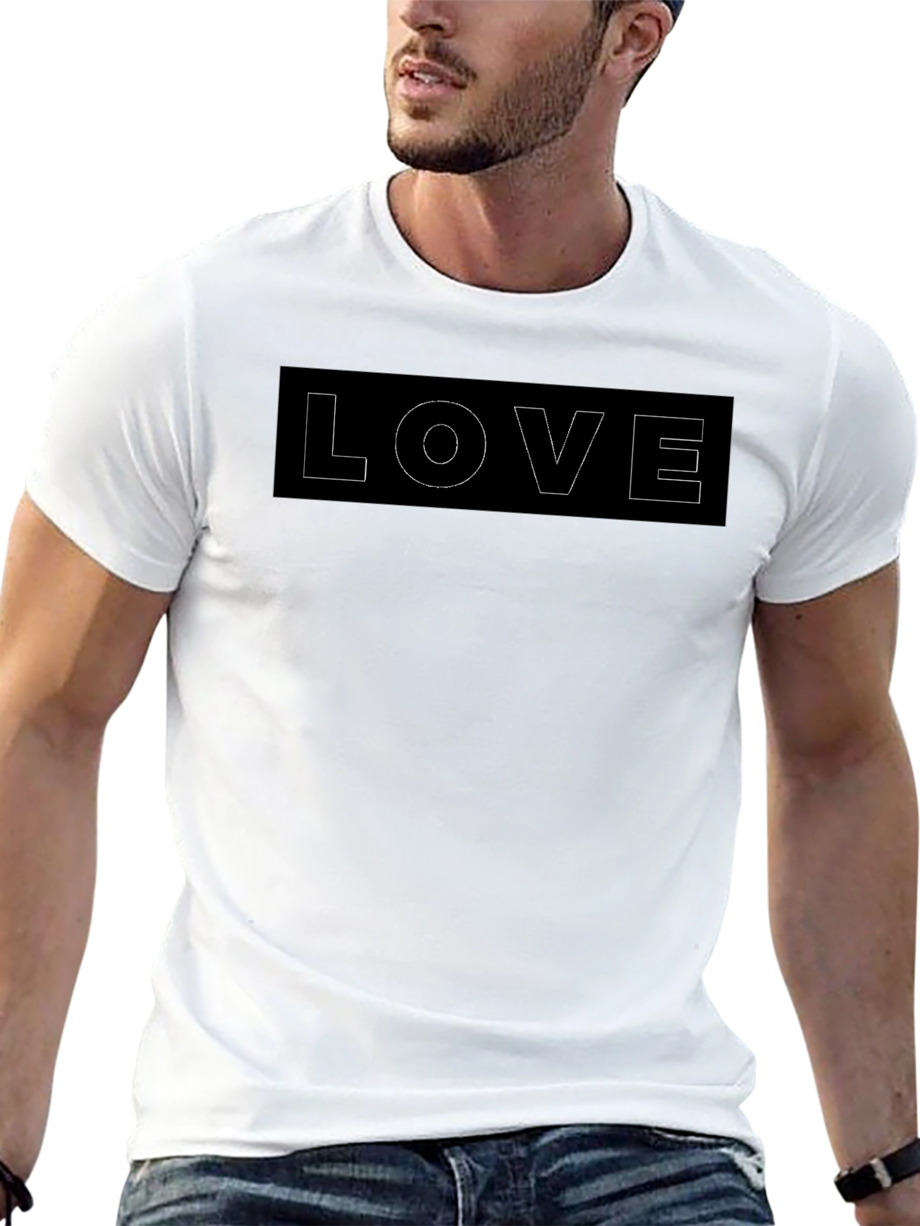 Black LOVE Graphic Tee - Casual Style
