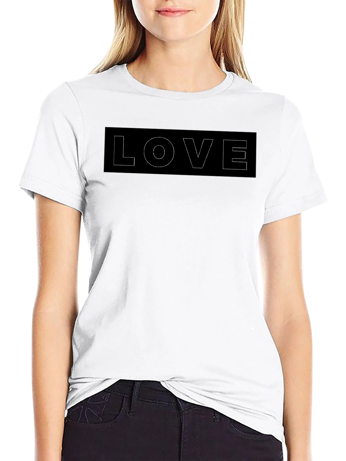 Black LOVE Graphic Tee - Casual Style