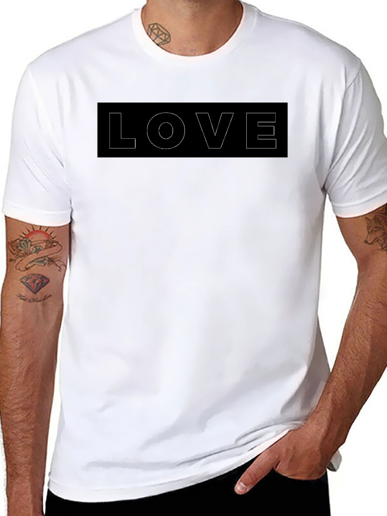 Black LOVE Graphic Tee - Casual Style