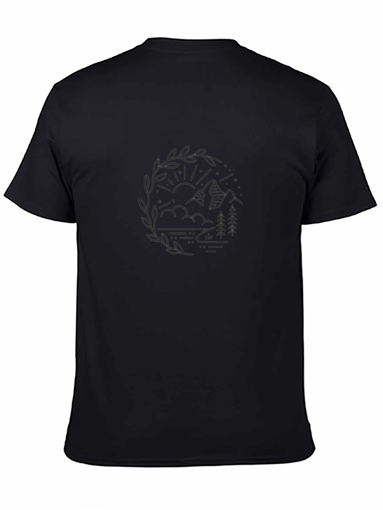 Nature Graphic Tee - Mountain Trees & Lake Design