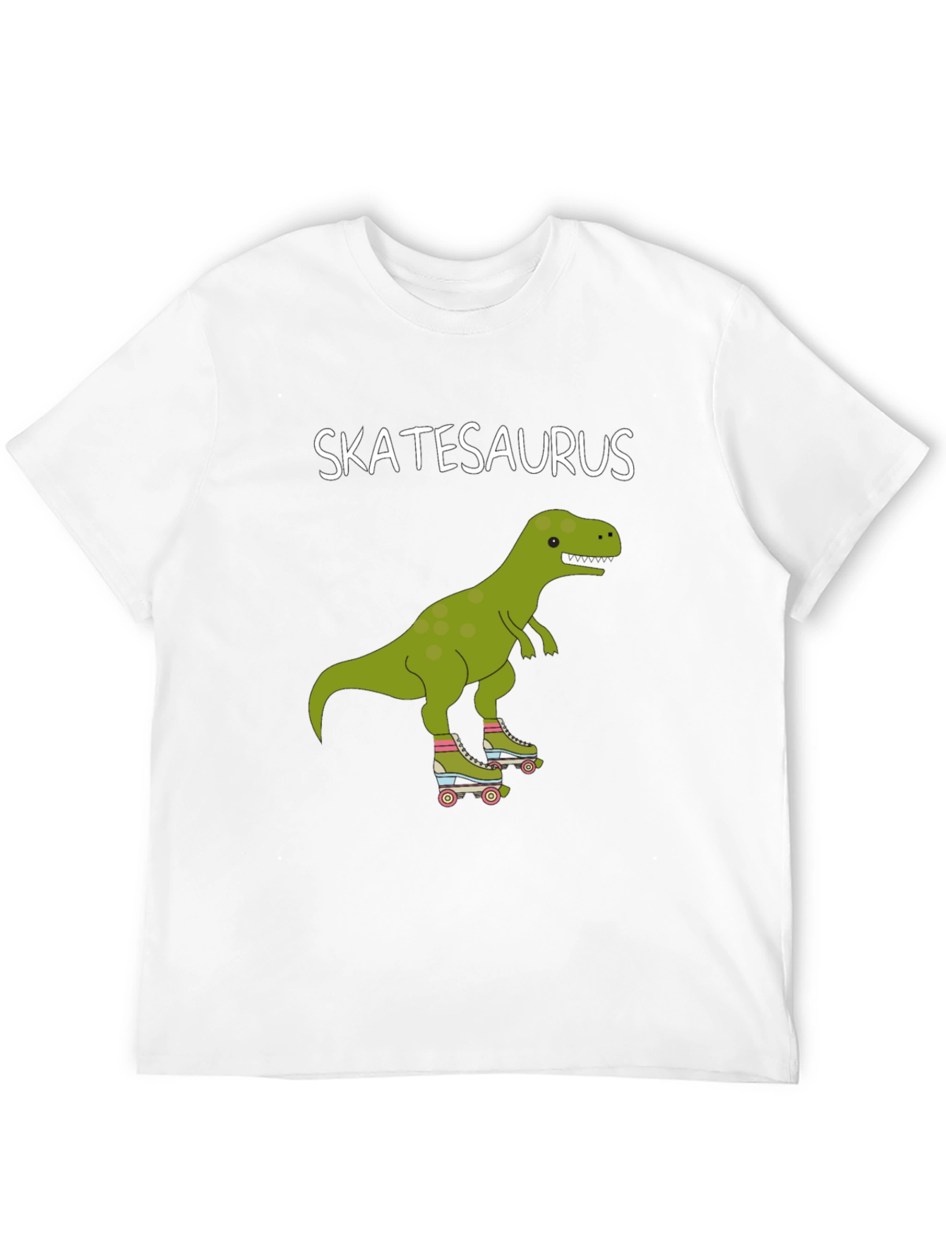 Skatesaurus T-Shirt - Dinosaur Roller Skating Tee