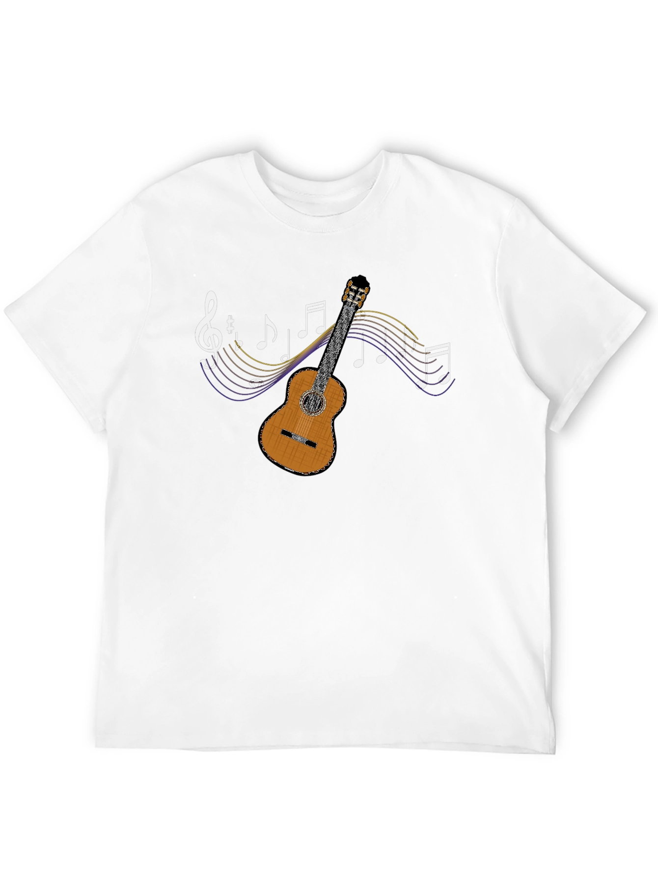 Guitar & Music Notes Graphic T-Shirt