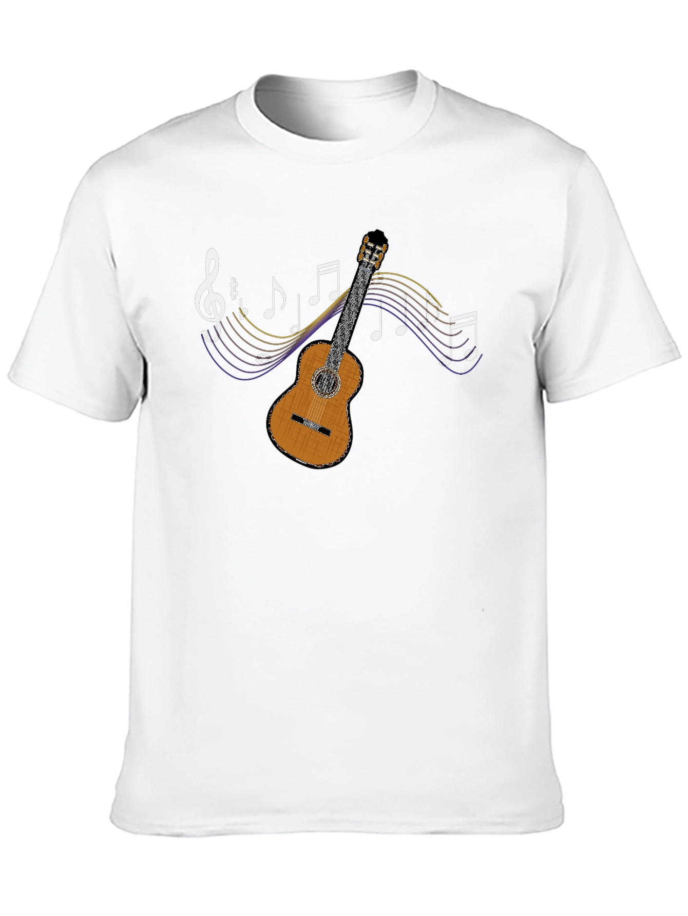 Guitar & Music Notes Graphic T-Shirt