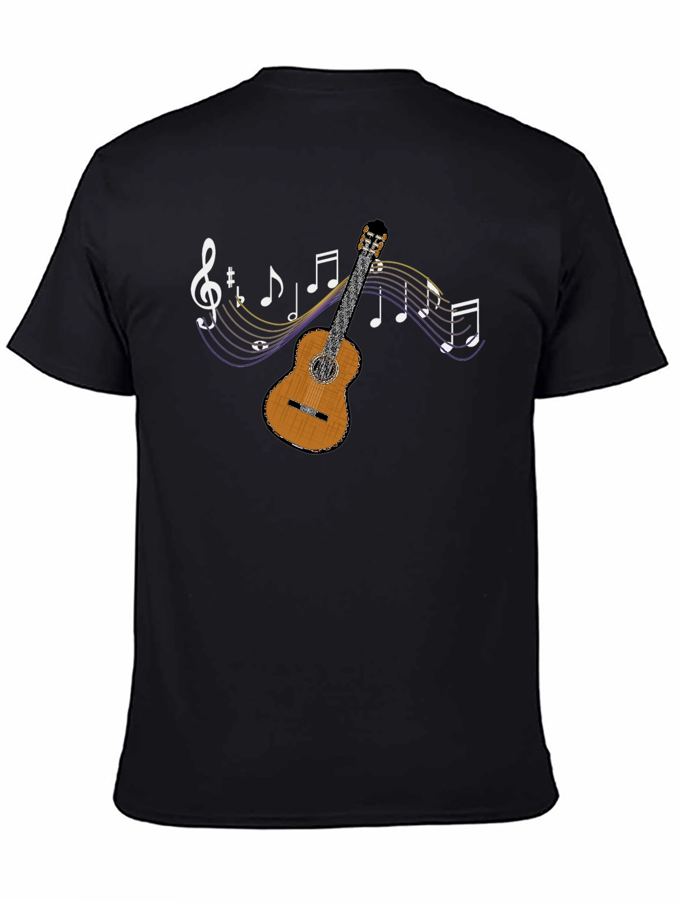 Guitar & Music Notes Graphic T-Shirt