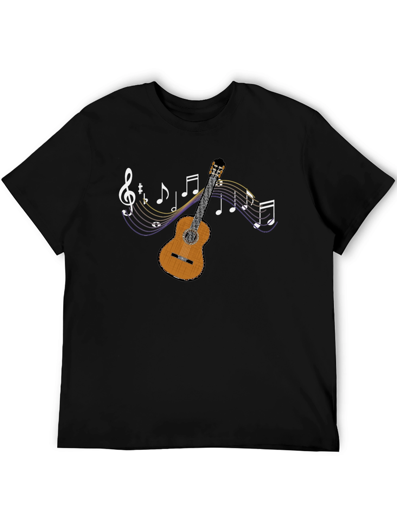 Guitar & Music Notes Graphic T-Shirt