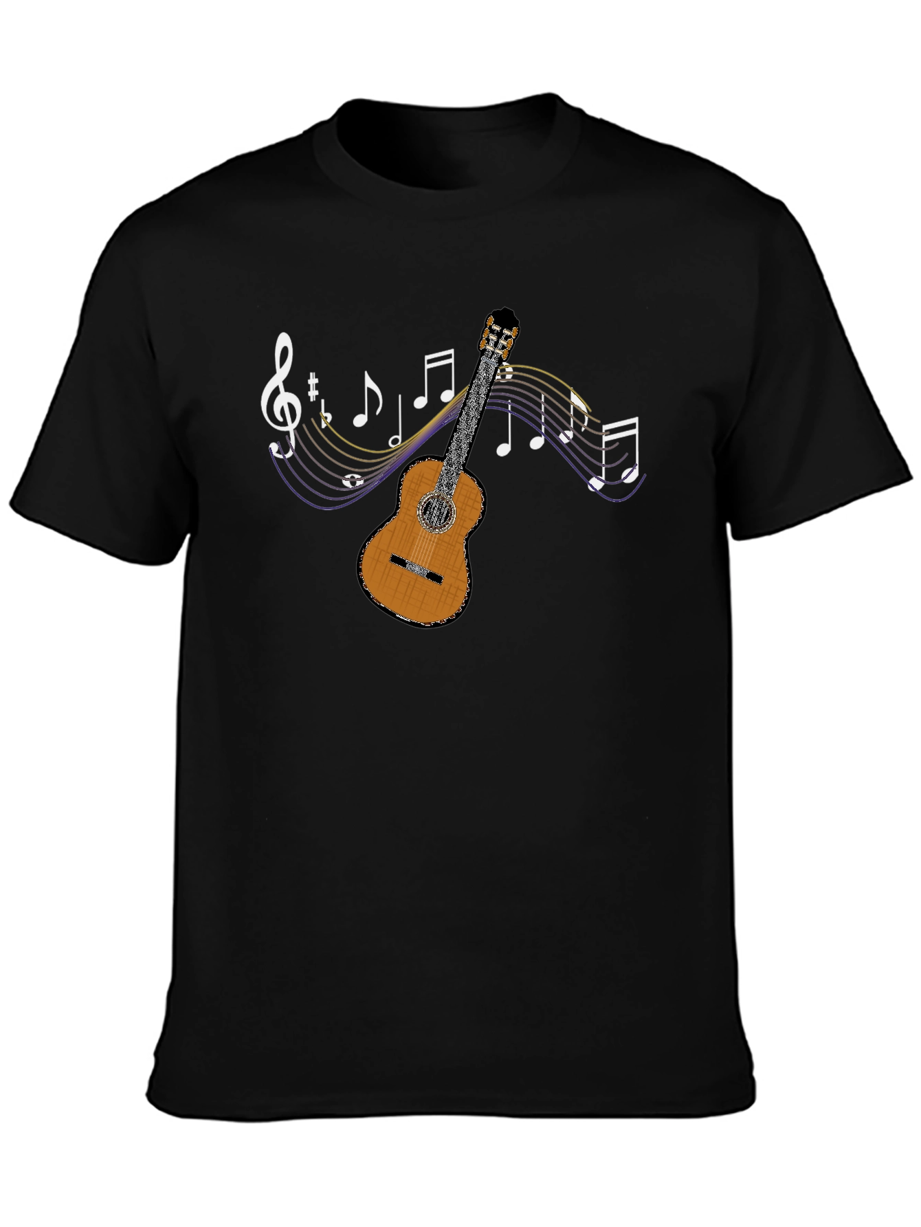 Guitar & Music Notes Graphic T-Shirt