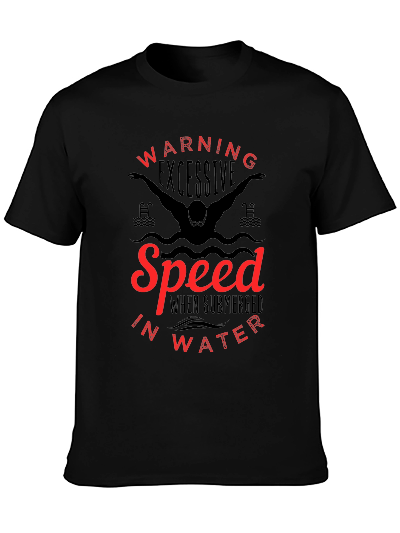 Warning: Excessive Speed Swimmer Graphic Tee