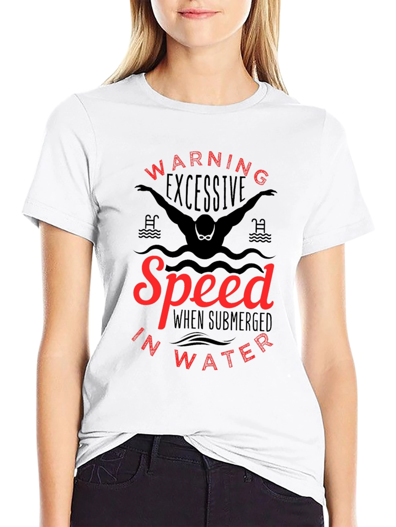 Warning: Excessive Speed Swimmer Graphic Tee