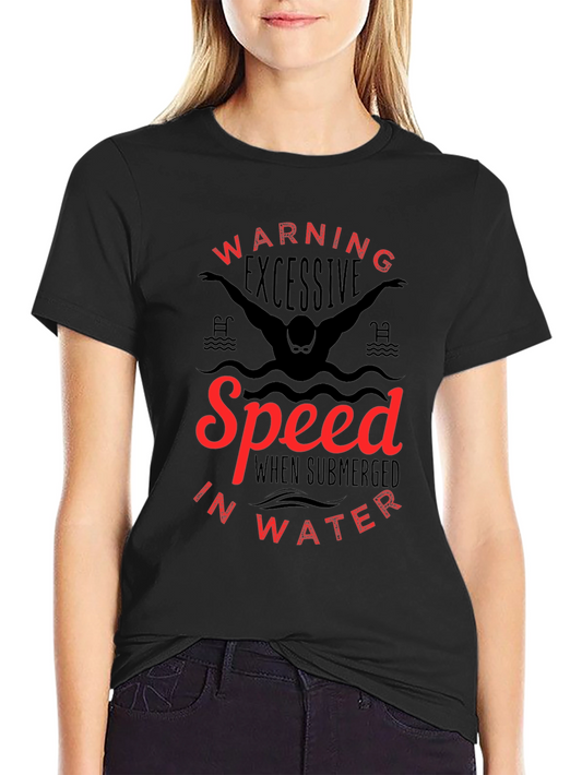 Warning: Excessive Speed Swimmer Graphic Tee