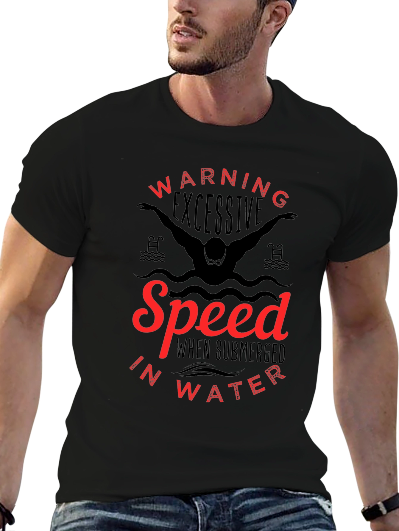 Warning: Excessive Speed Swimmer Graphic Tee