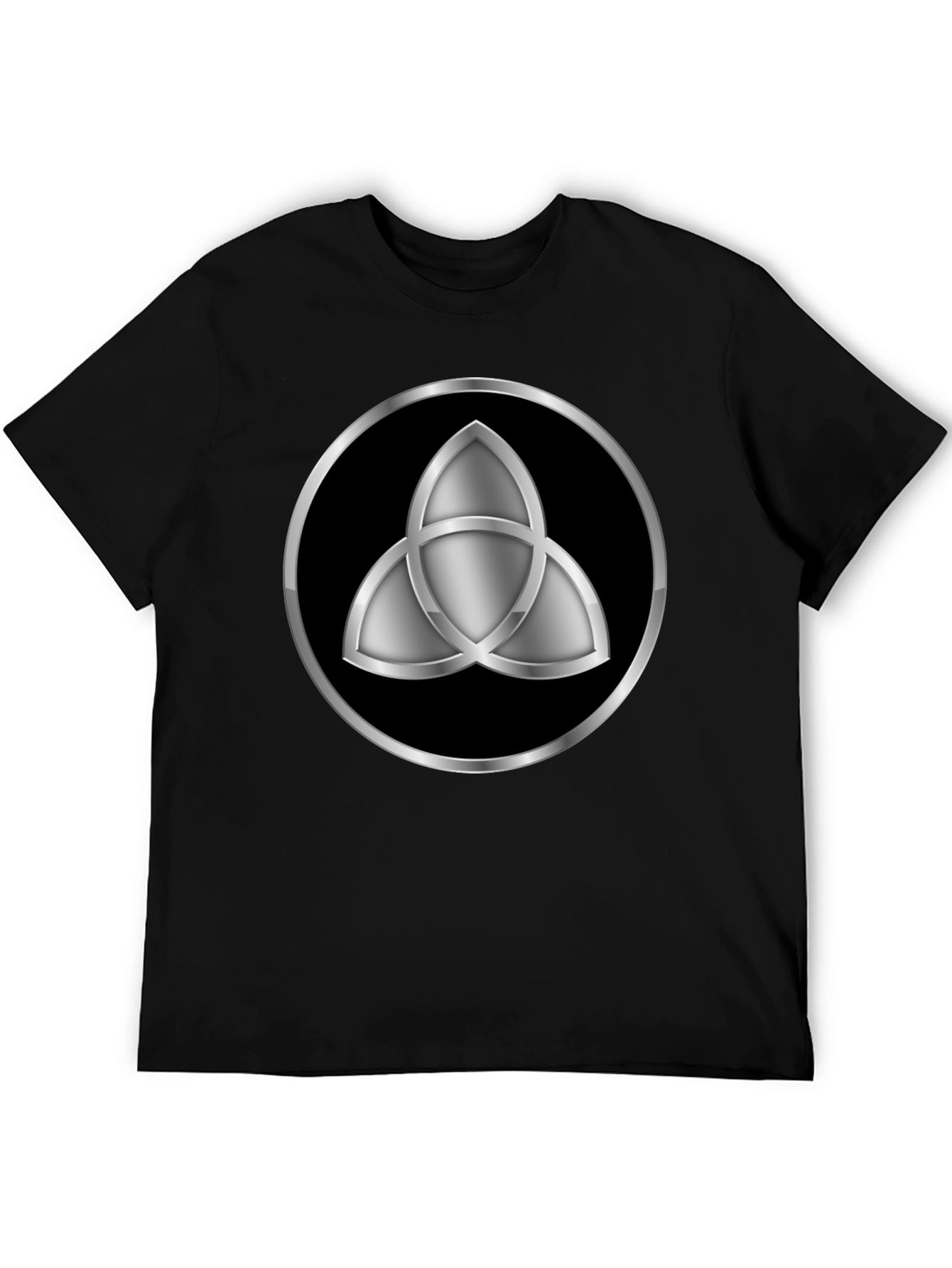 Dark Symbol T-Shirt - Silver Triquetra Graphic Tee