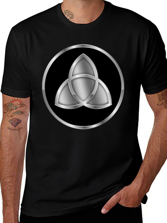 Dark Symbol T-Shirt - Silver Triquetra Graphic Tee
