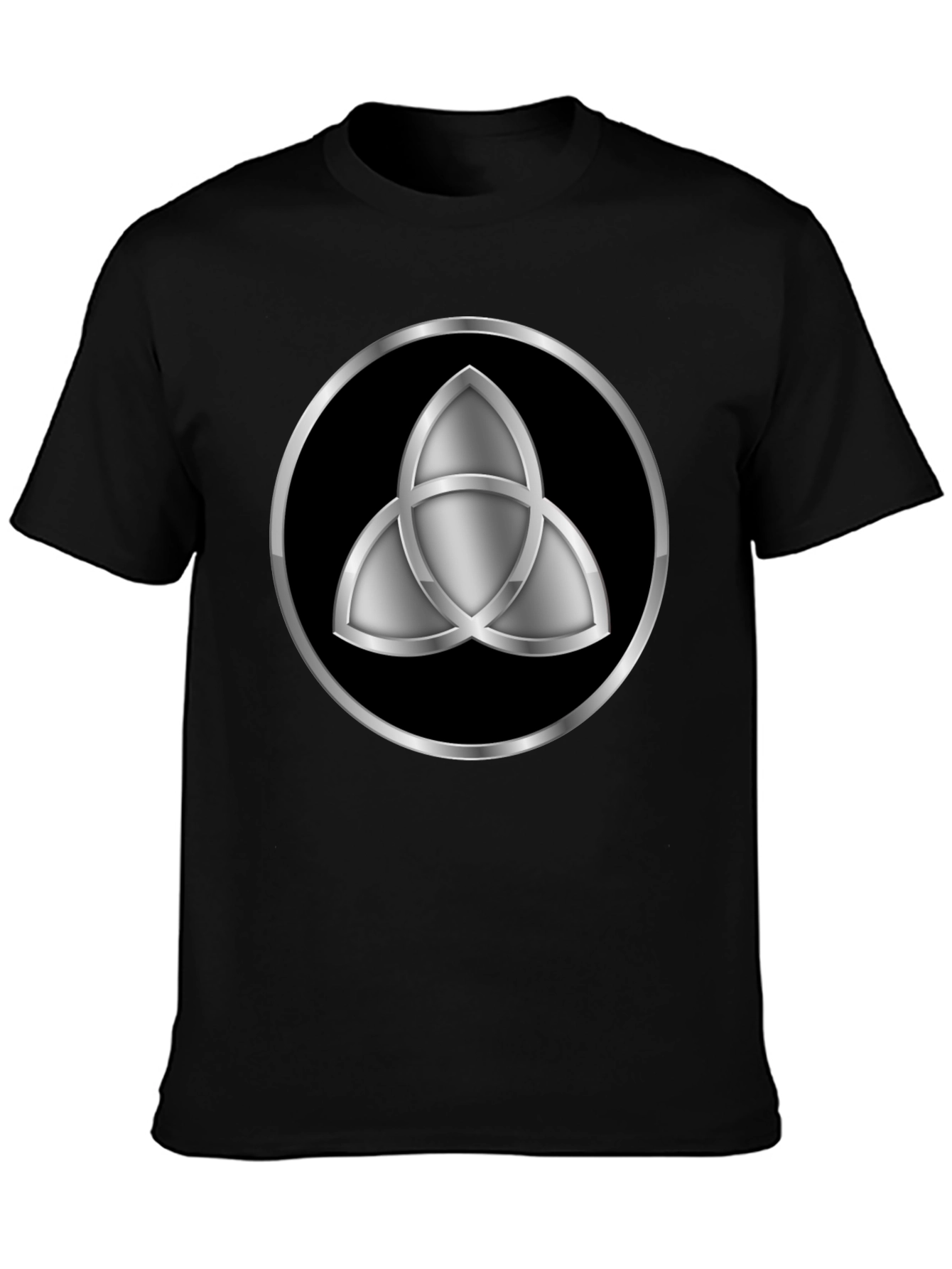 Dark Symbol T-Shirt - Silver Triquetra Graphic Tee
