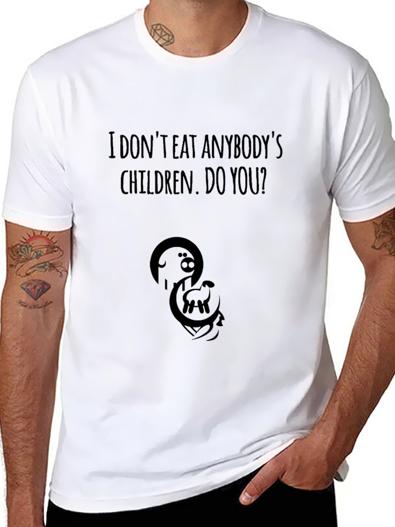Vegan Slogan Tee: I Dont Eat Anybodys Children