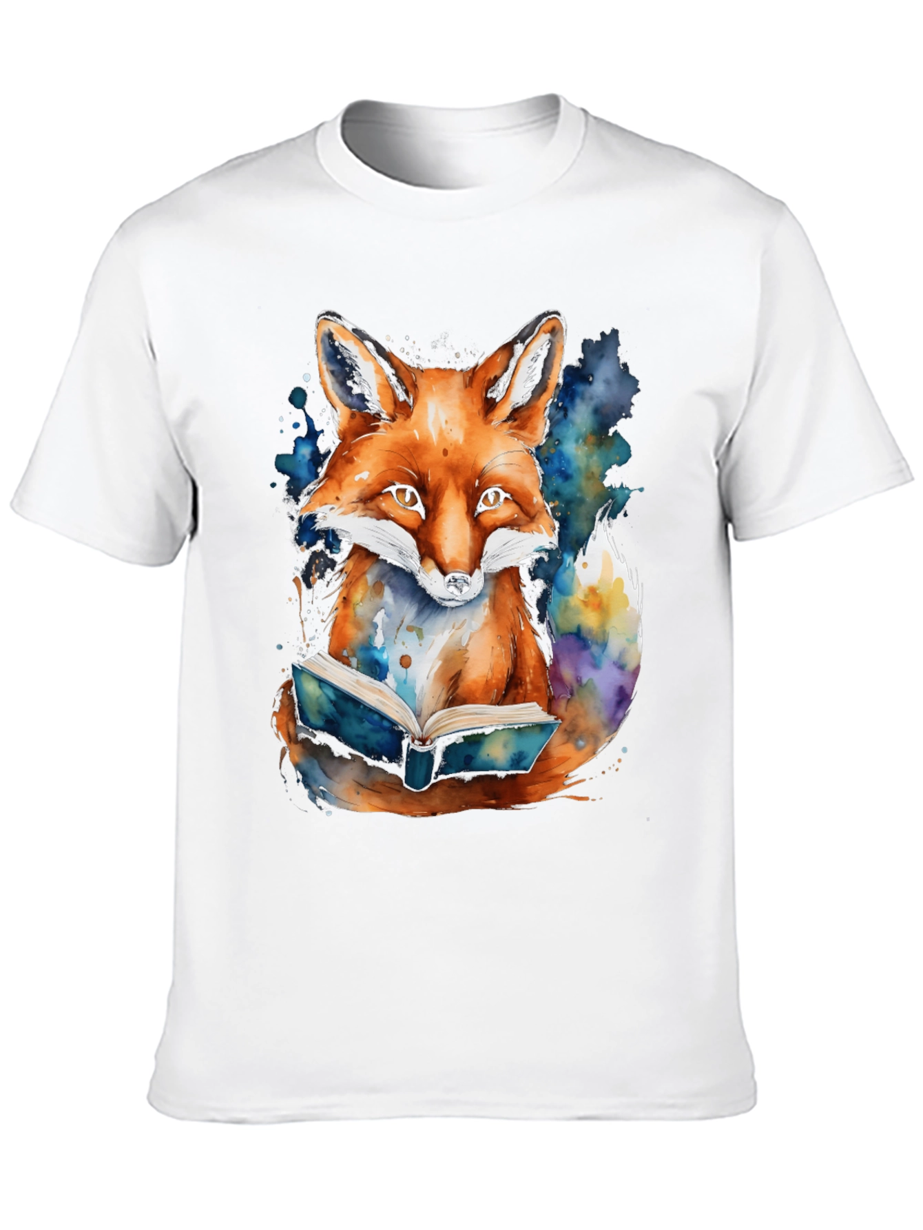 Fox Reading Book Graphic T-Shirt
