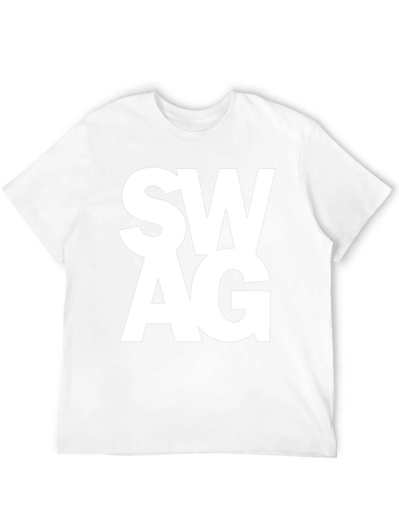 Mens Black T-Shirt with Bold SWAG Print