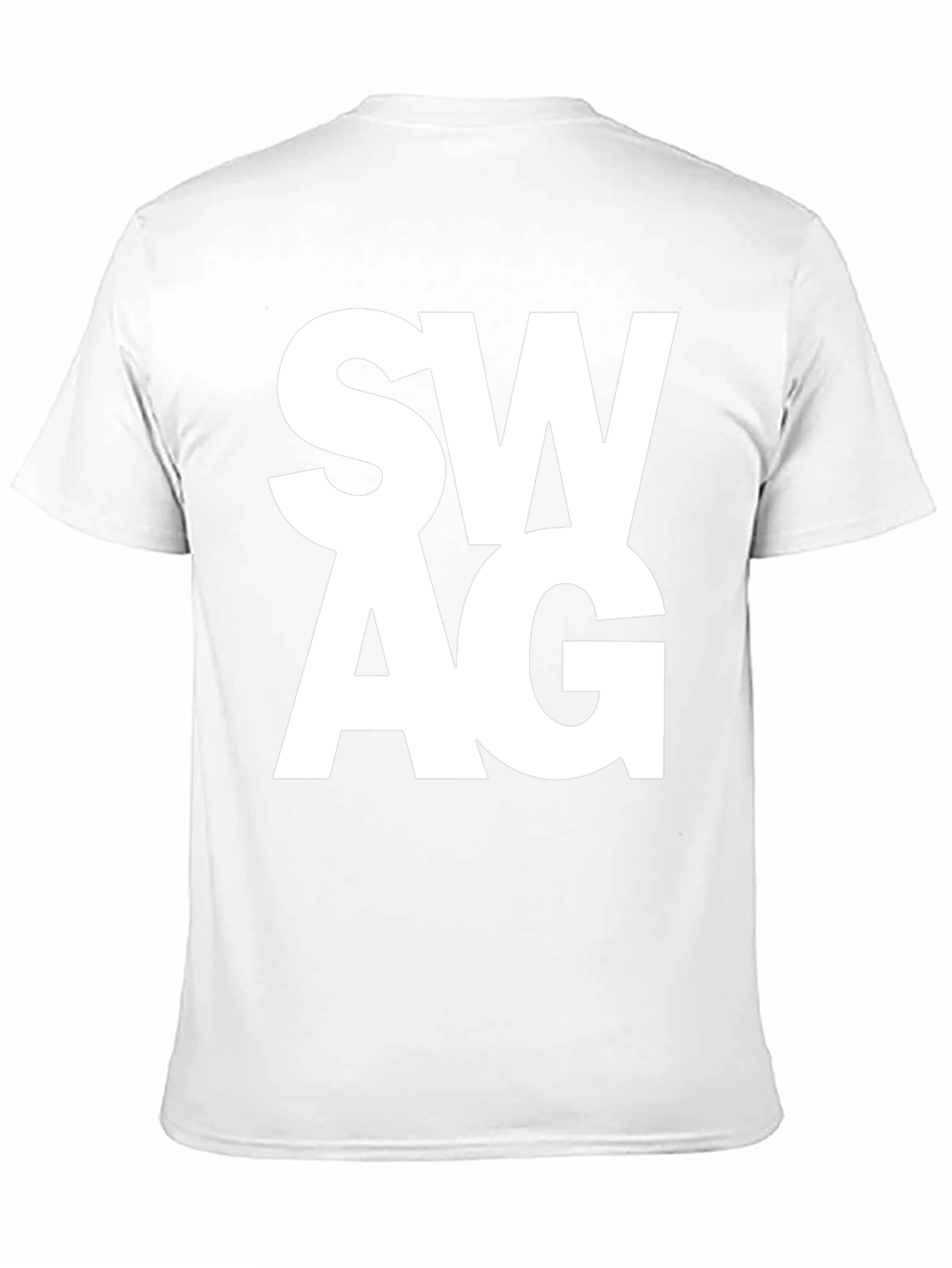 Mens Black T-Shirt with Bold SWAG Print