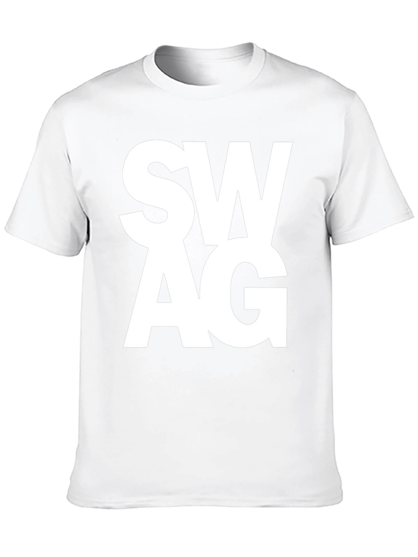 Mens Black T-Shirt with Bold SWAG Print