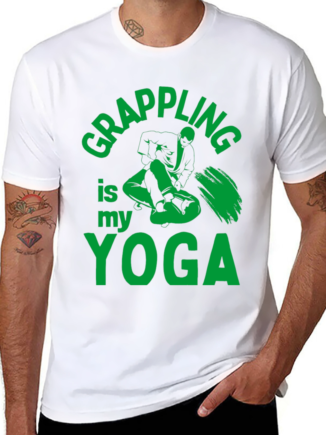 Grappling is My Yoga Mens Black T-Shirt