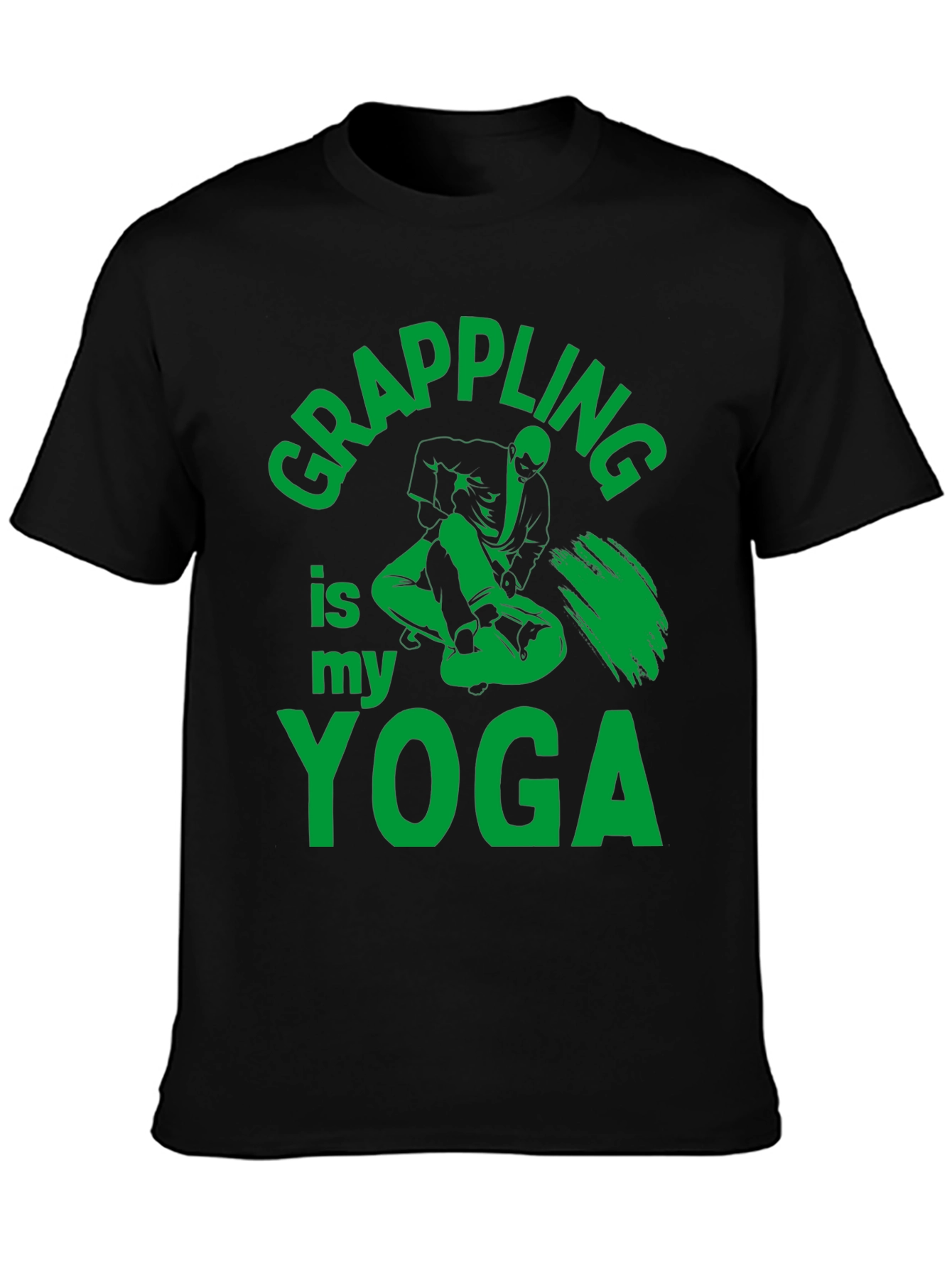 Grappling is My Yoga Mens Black T-Shirt