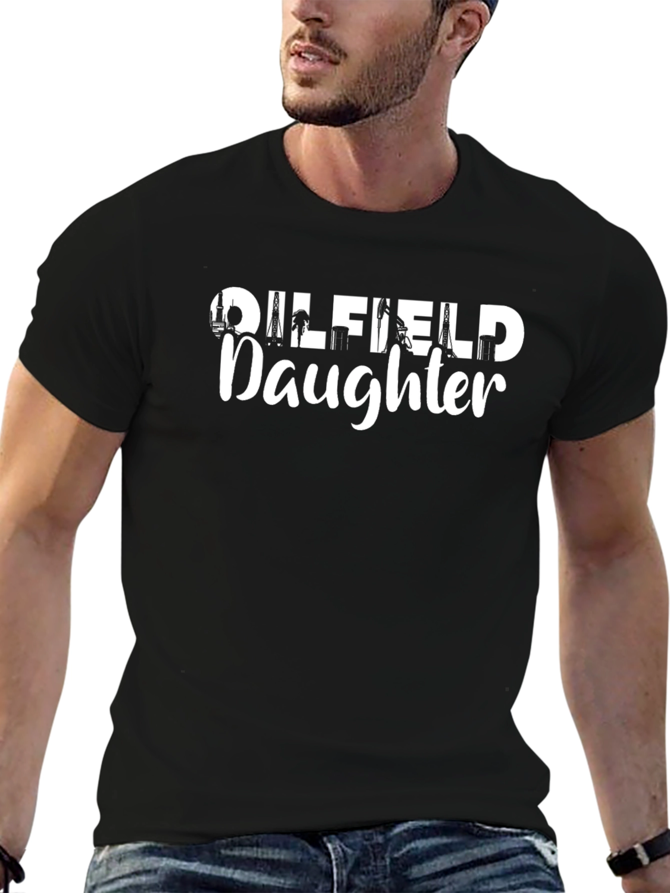 Oilfield Daughter Graphic Tee - Black Cotton Blend T-Shirt