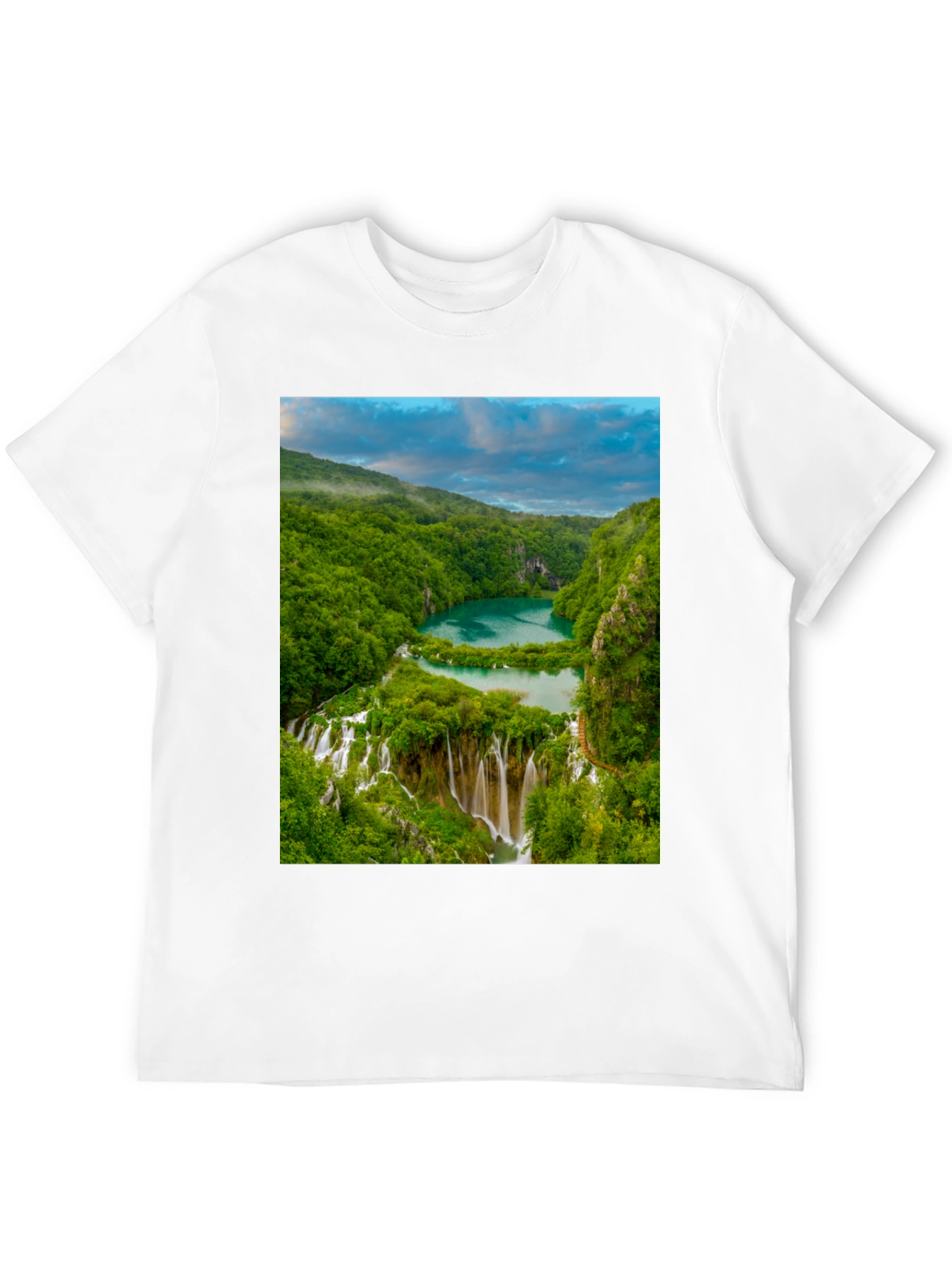 Waterfall Graphic Tee - Nature Lovers Black T-Shirt
