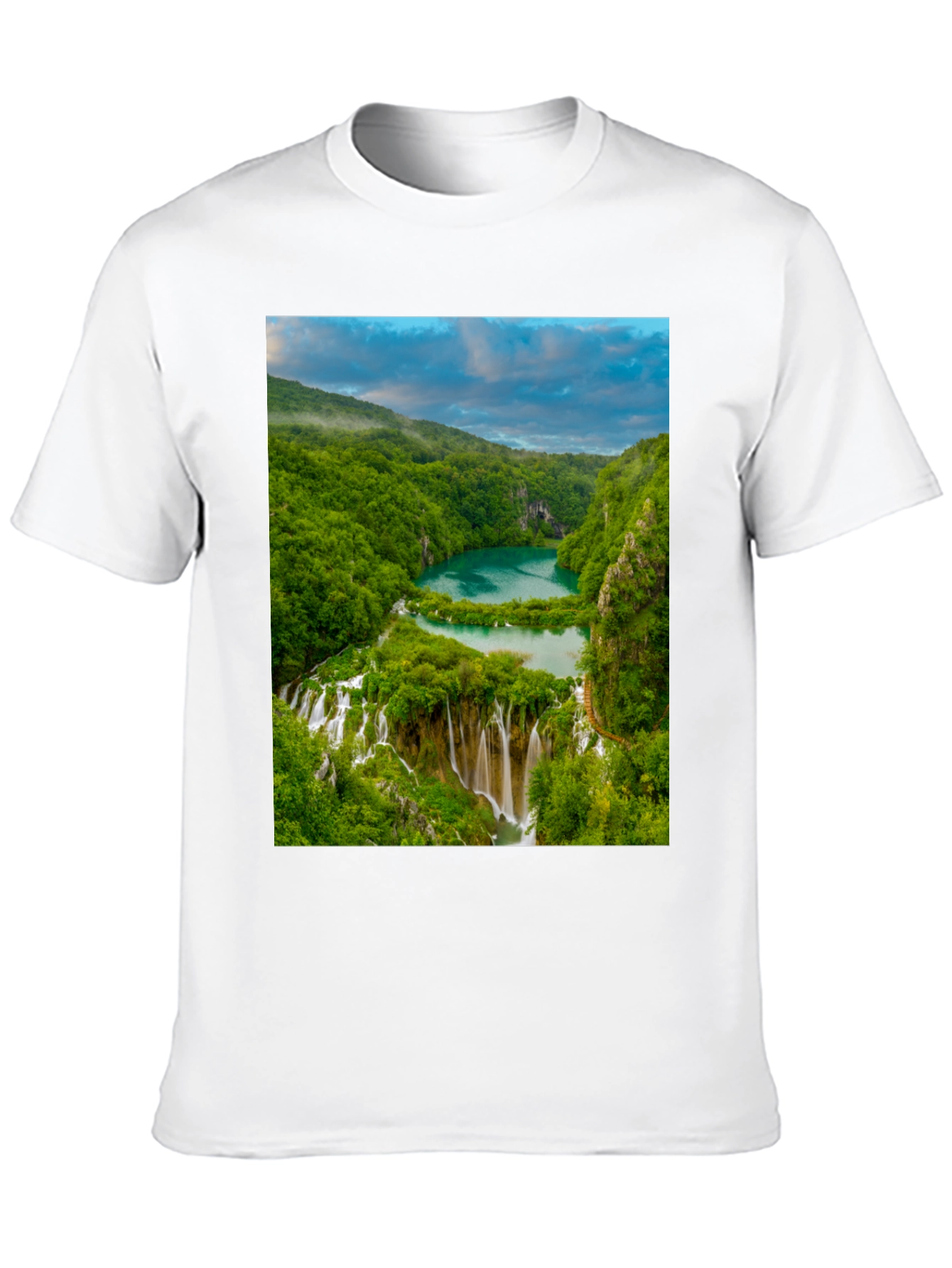 Waterfall Graphic Tee - Nature Lovers Black T-Shirt