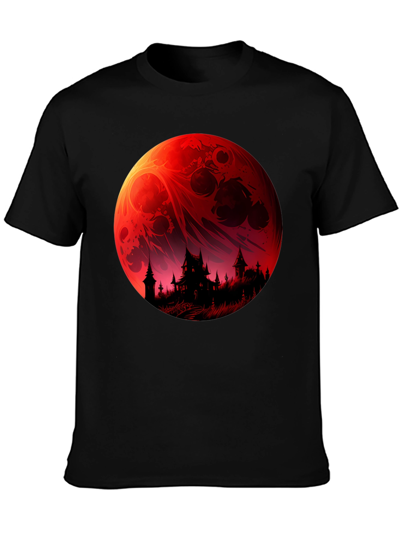 Blood Moon Castle Graphic Tee - Unique Design