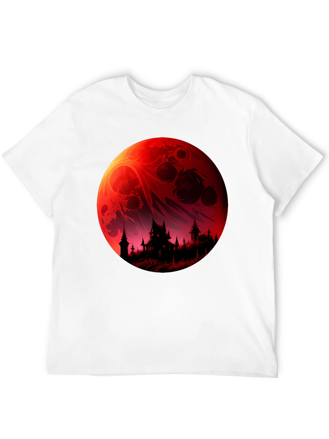 Blood Moon Castle Graphic Tee - Unique Design