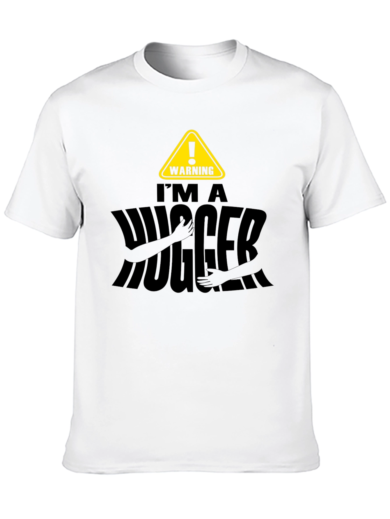 Warning Im A Hugger Mens Black T-Shirt